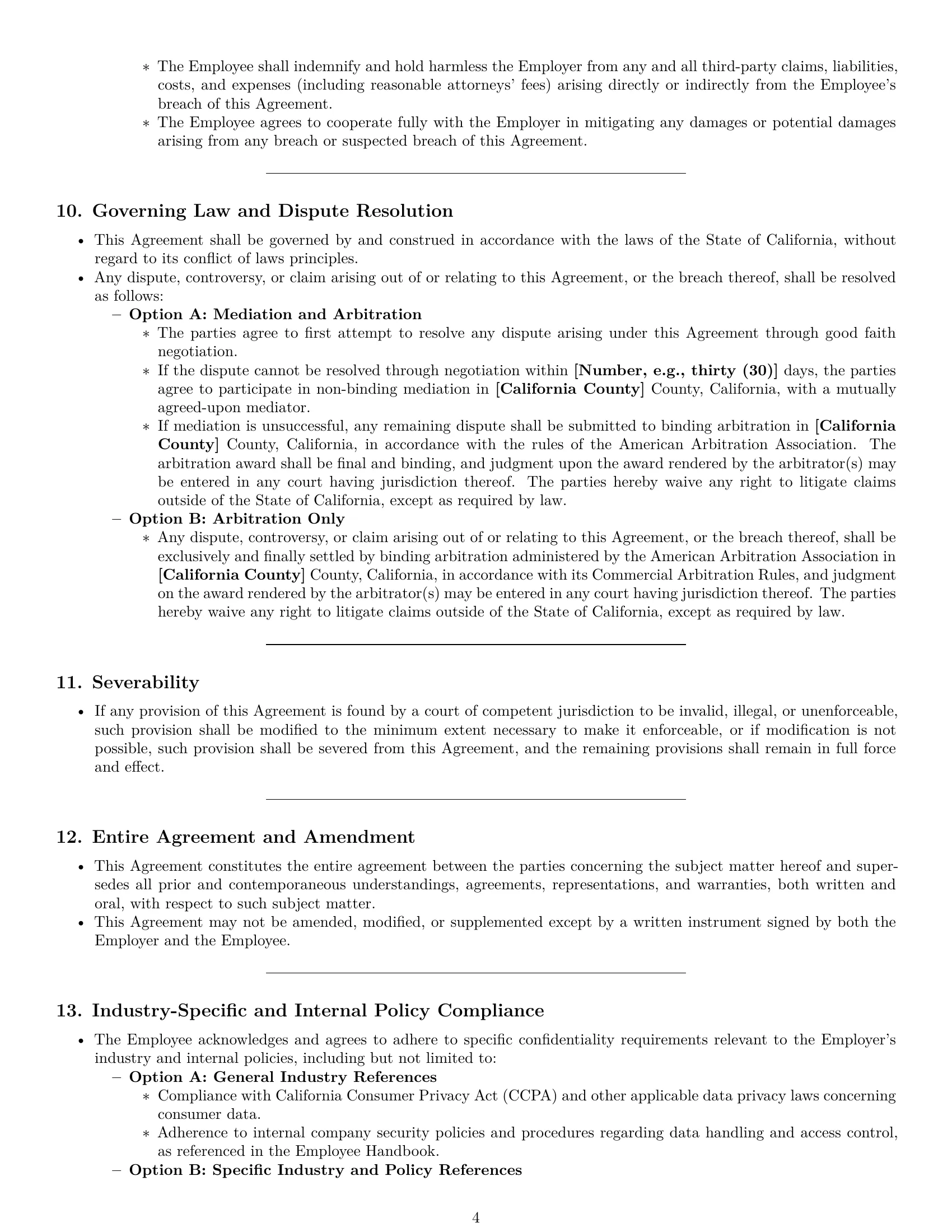 Preview page 4 of Pro California employee nda template