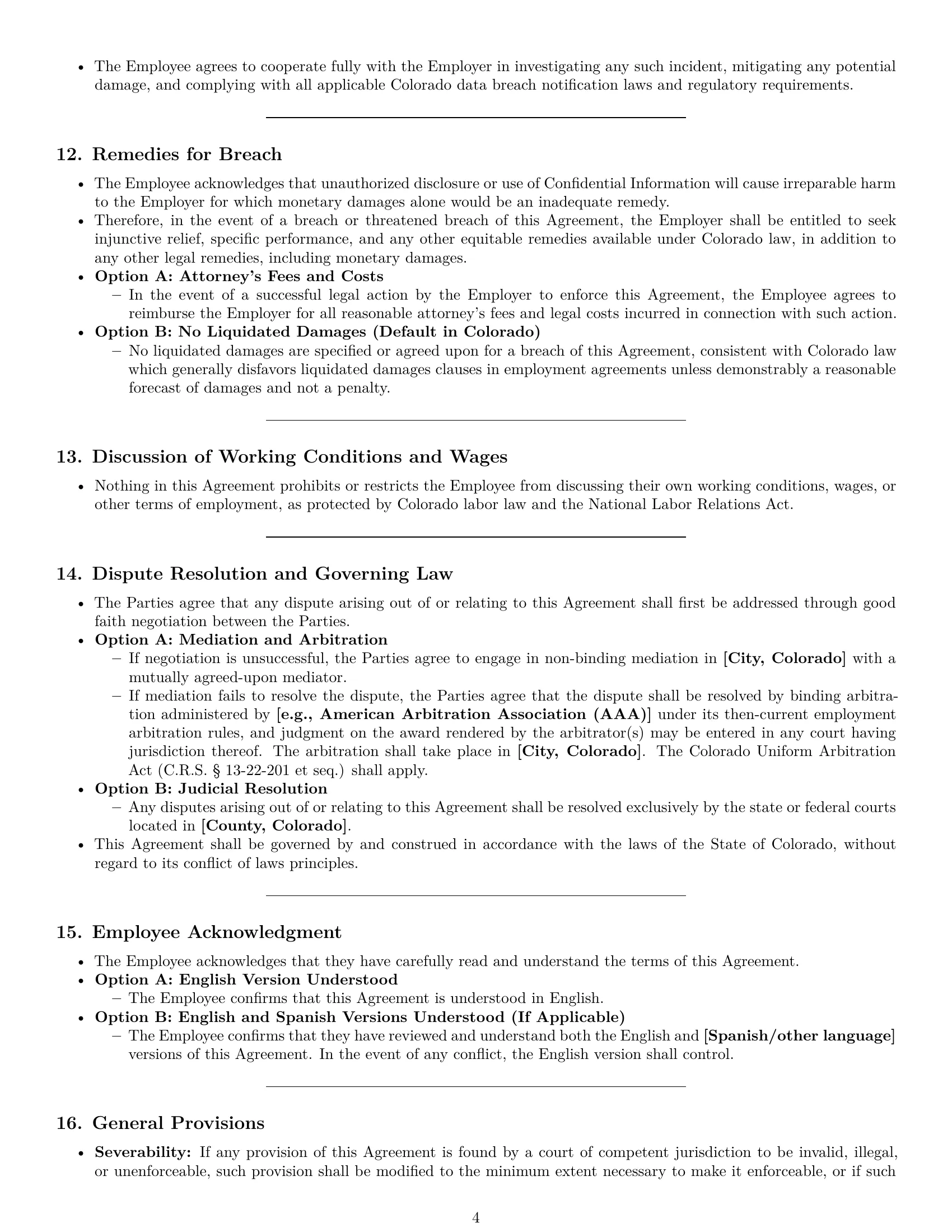 Preview page 4 of Pro Colorado employee nda template