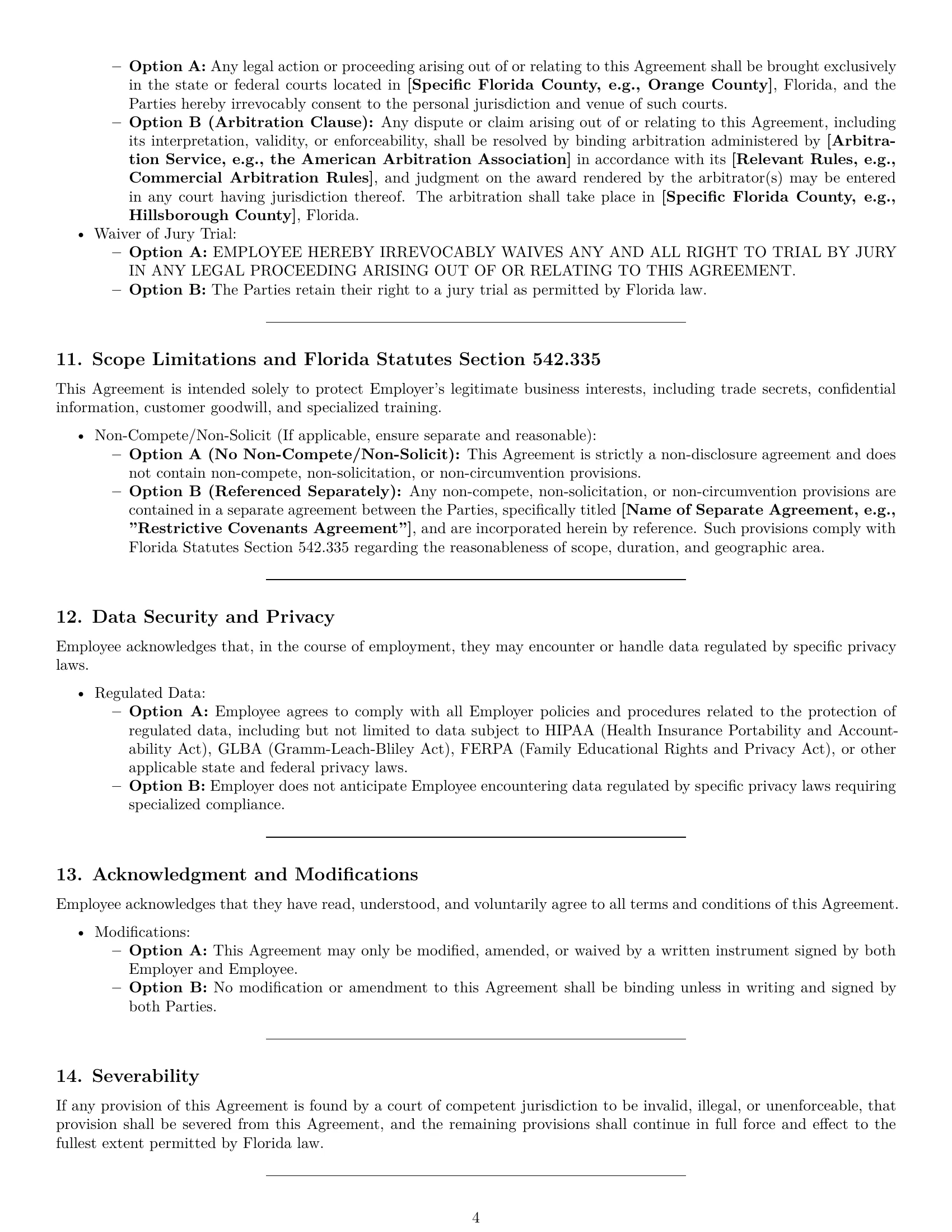 Preview page 4 of Pro Florida employee nda template