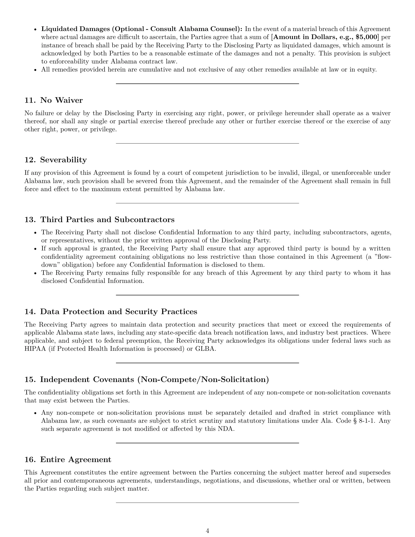 Preview page 4 of Pro Alabama independent contractor nda template