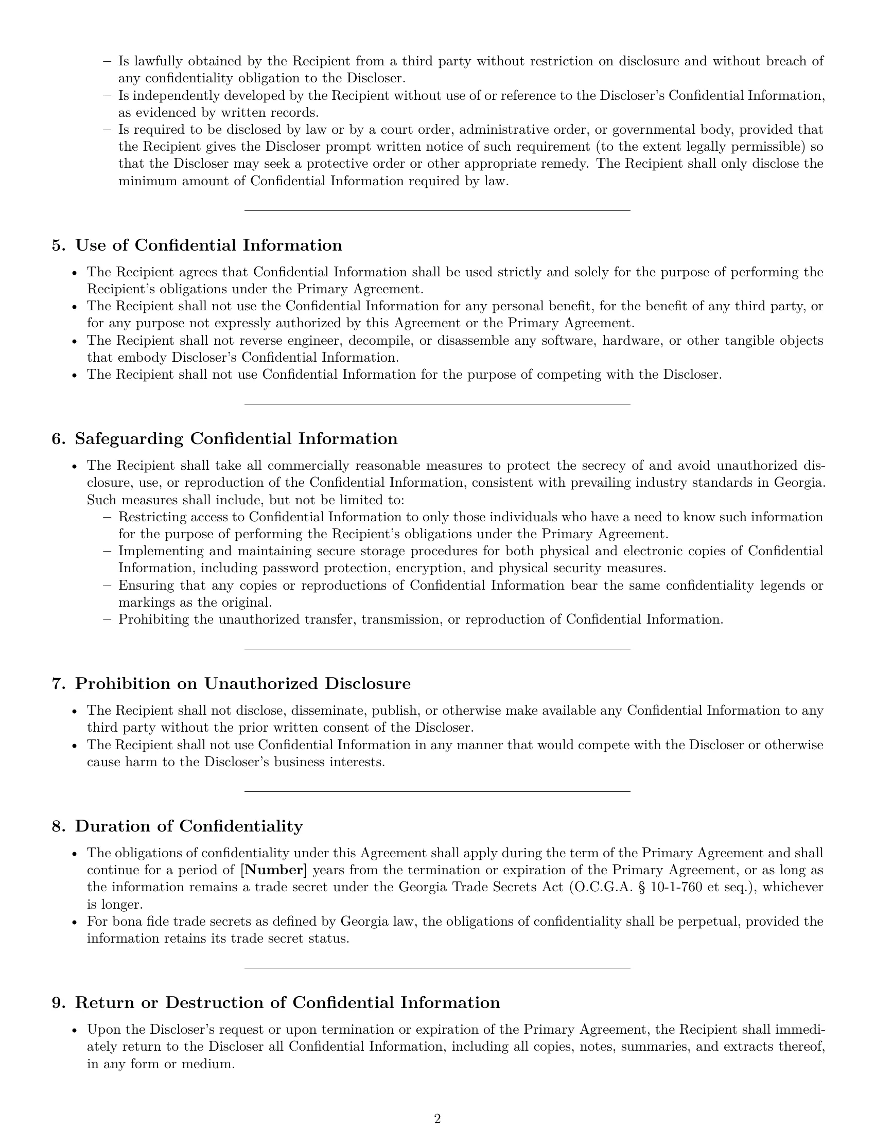Preview page 2 of Pro Georgia independent contractor nda template