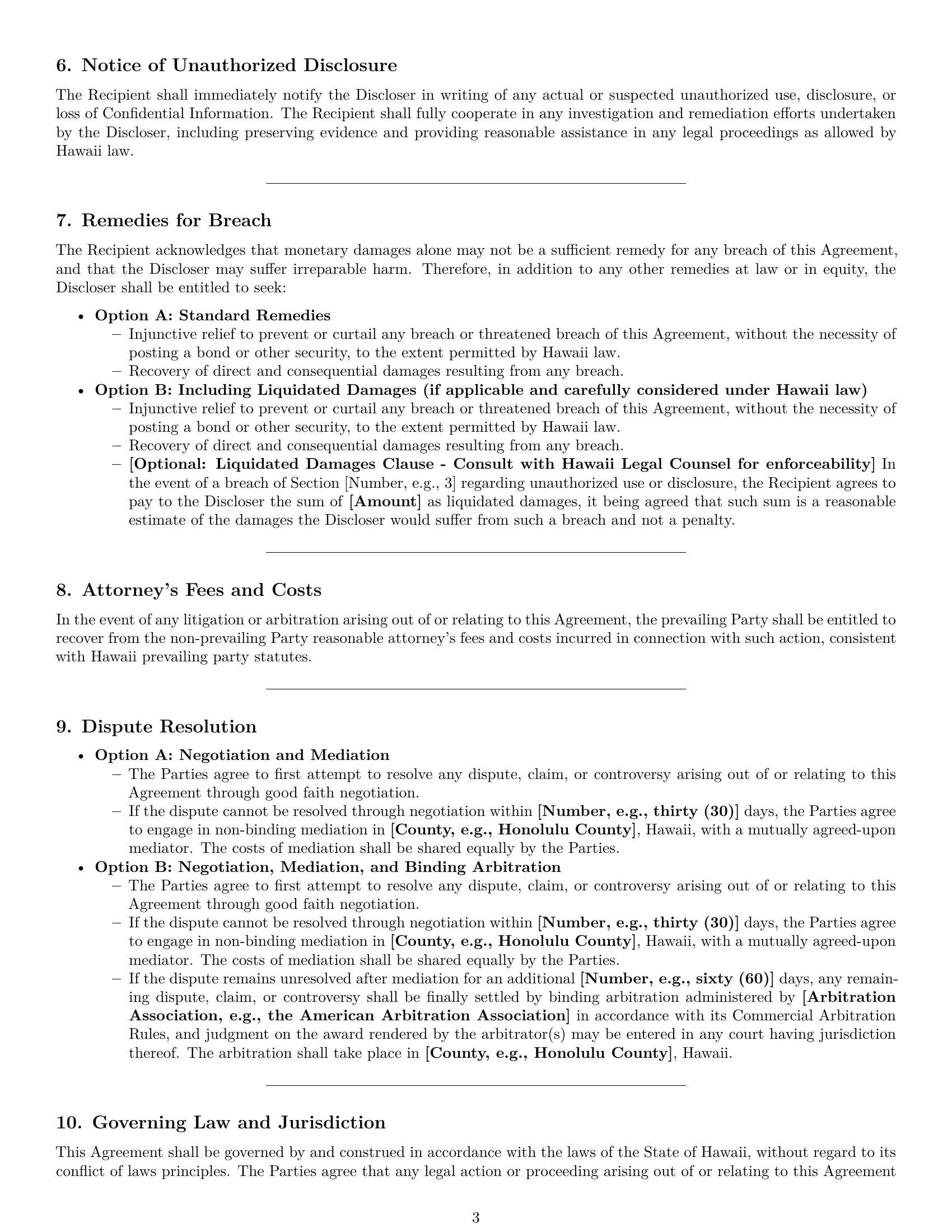 Preview page 3 of Pro Hawaii independent contractor nda template