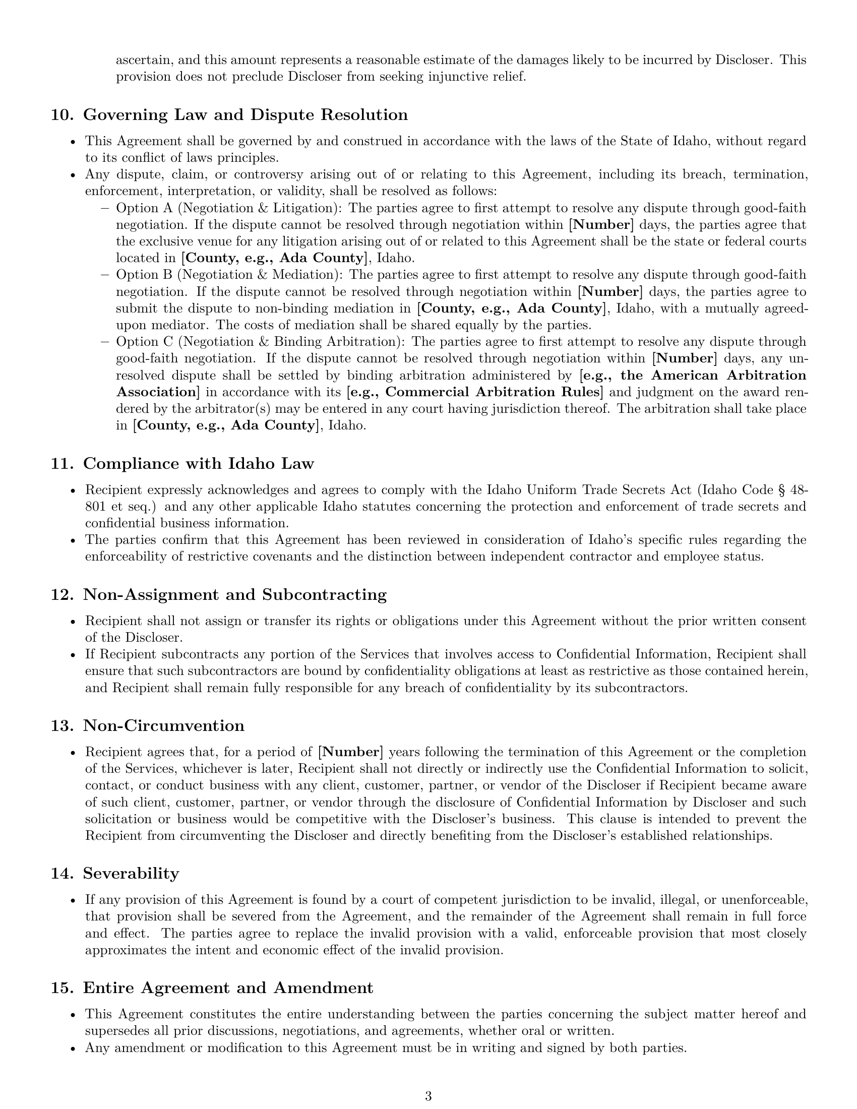 Preview page 3 of Pro Idaho independent contractor nda template