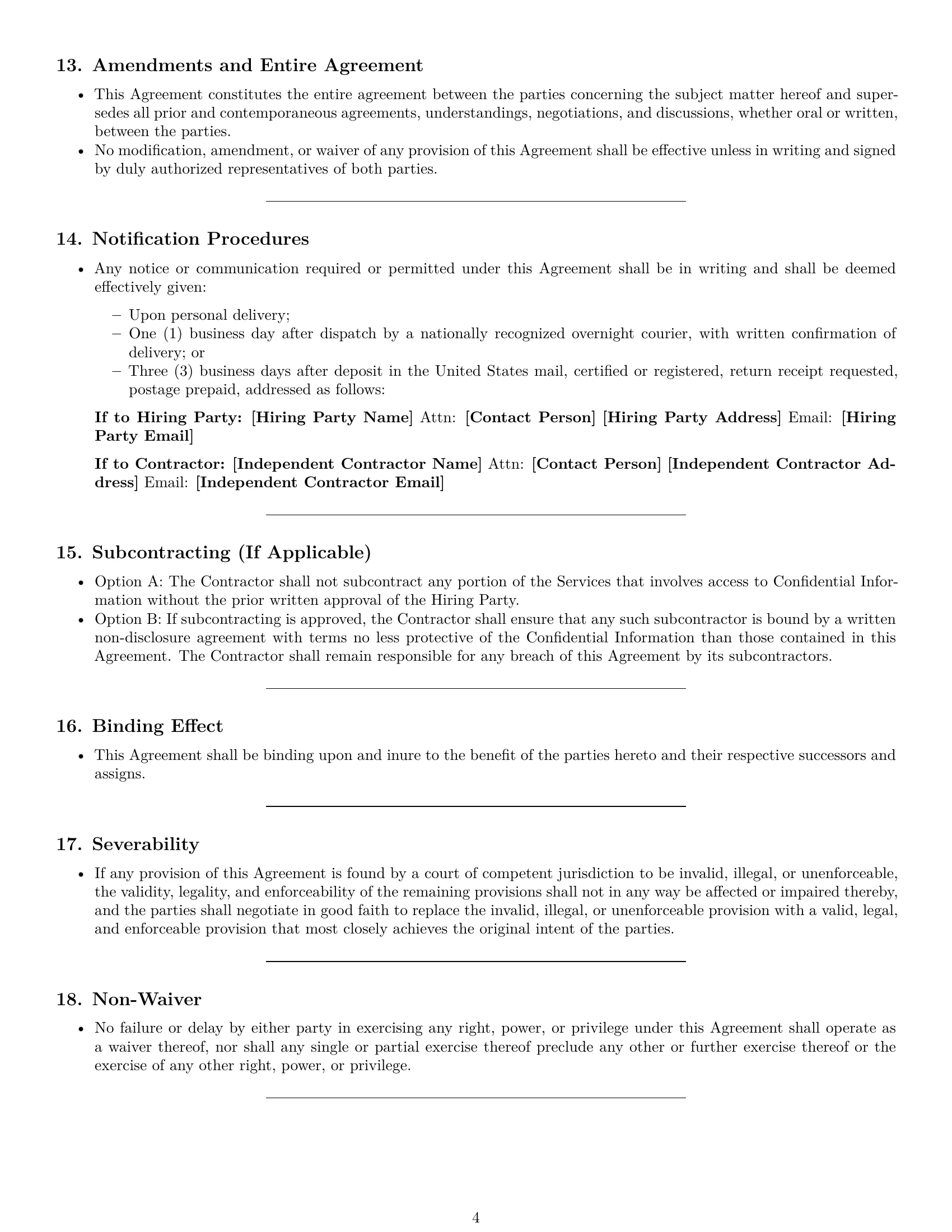 Preview page 4 of Pro Kentucky independent contractor nda template