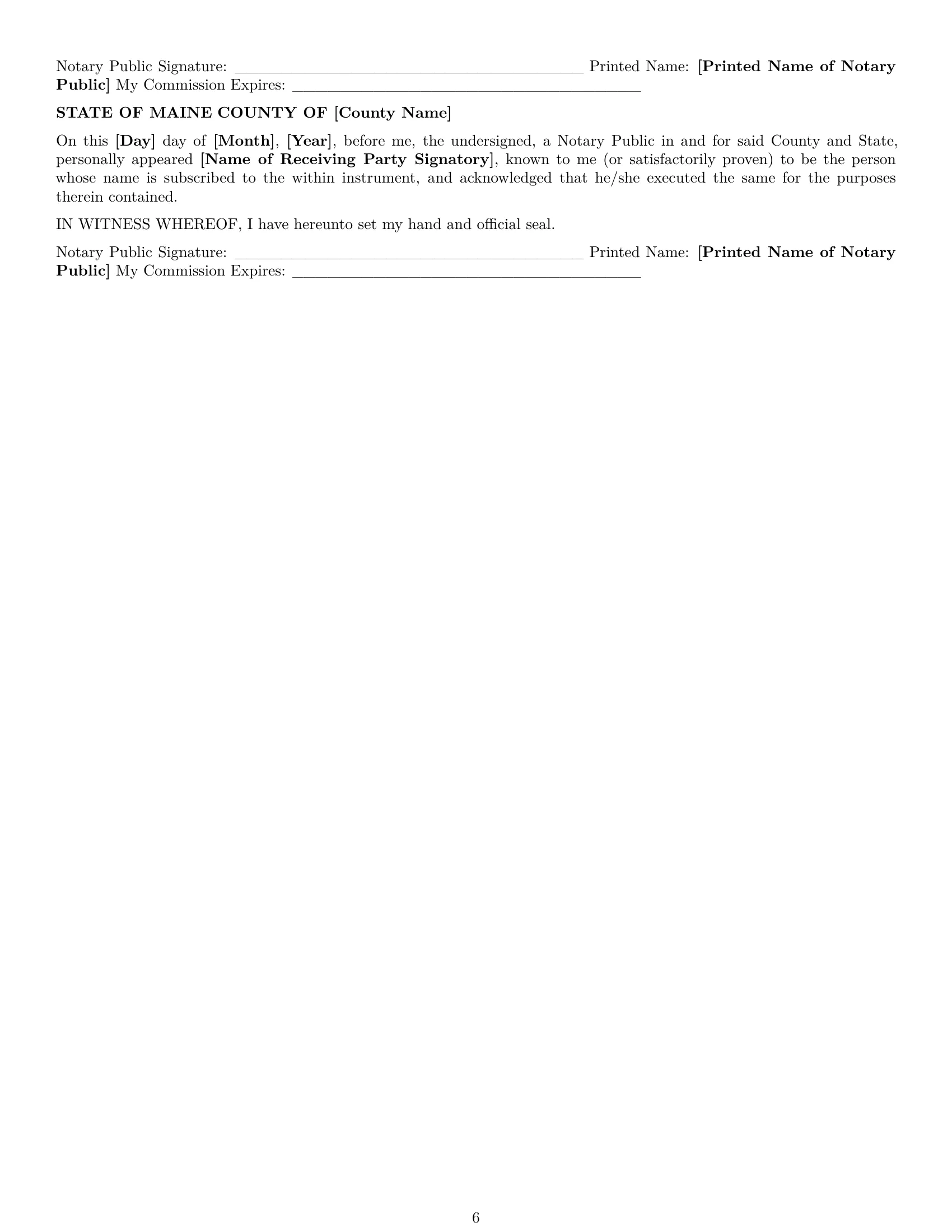 Preview page 6 of Pro Maine independent contractor nda template