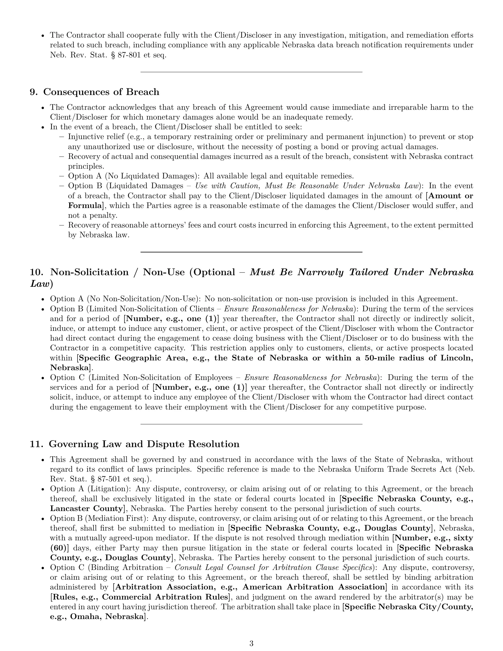 Preview page 3 of Pro Nebraska independent contractor nda template
