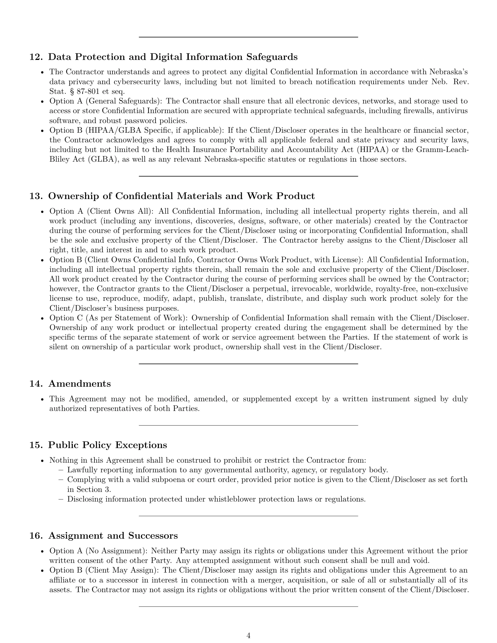 Preview page 4 of Pro Nebraska independent contractor nda template