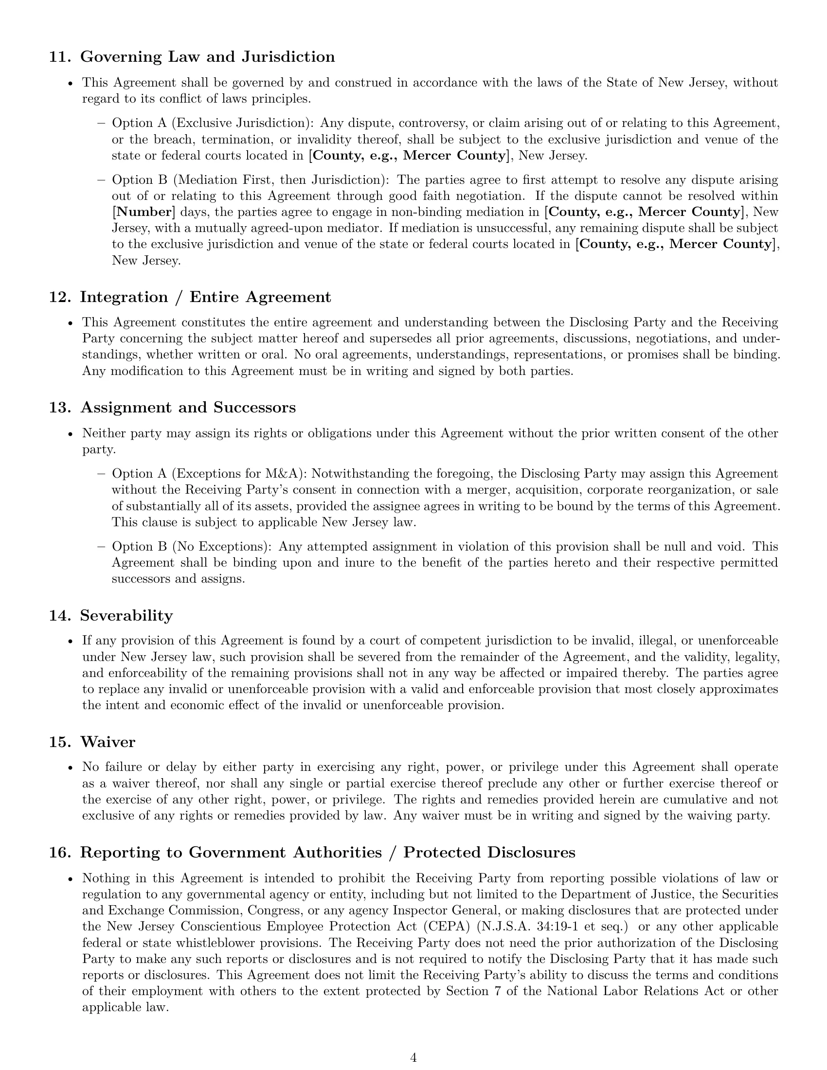 Preview page 4 of Pro New Jersey independent contractor nda template