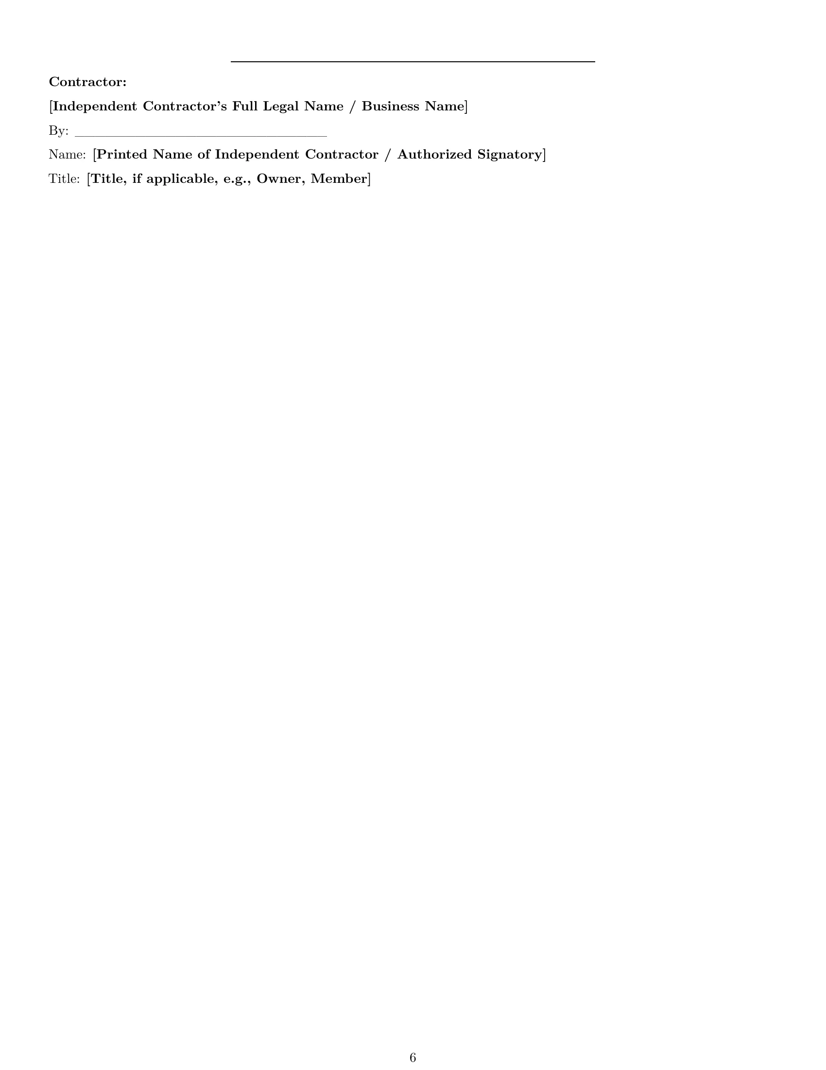 Preview page 6 of Pro Oklahoma independent contractor nda template