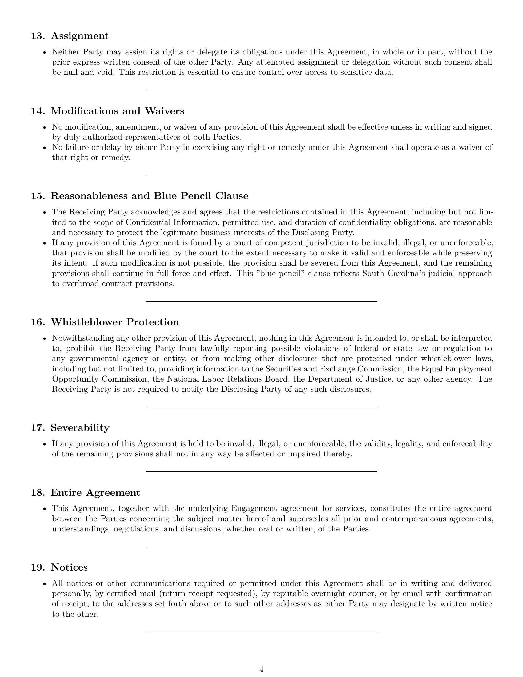 Preview page 4 of Pro South Carolina independent contractor nda template