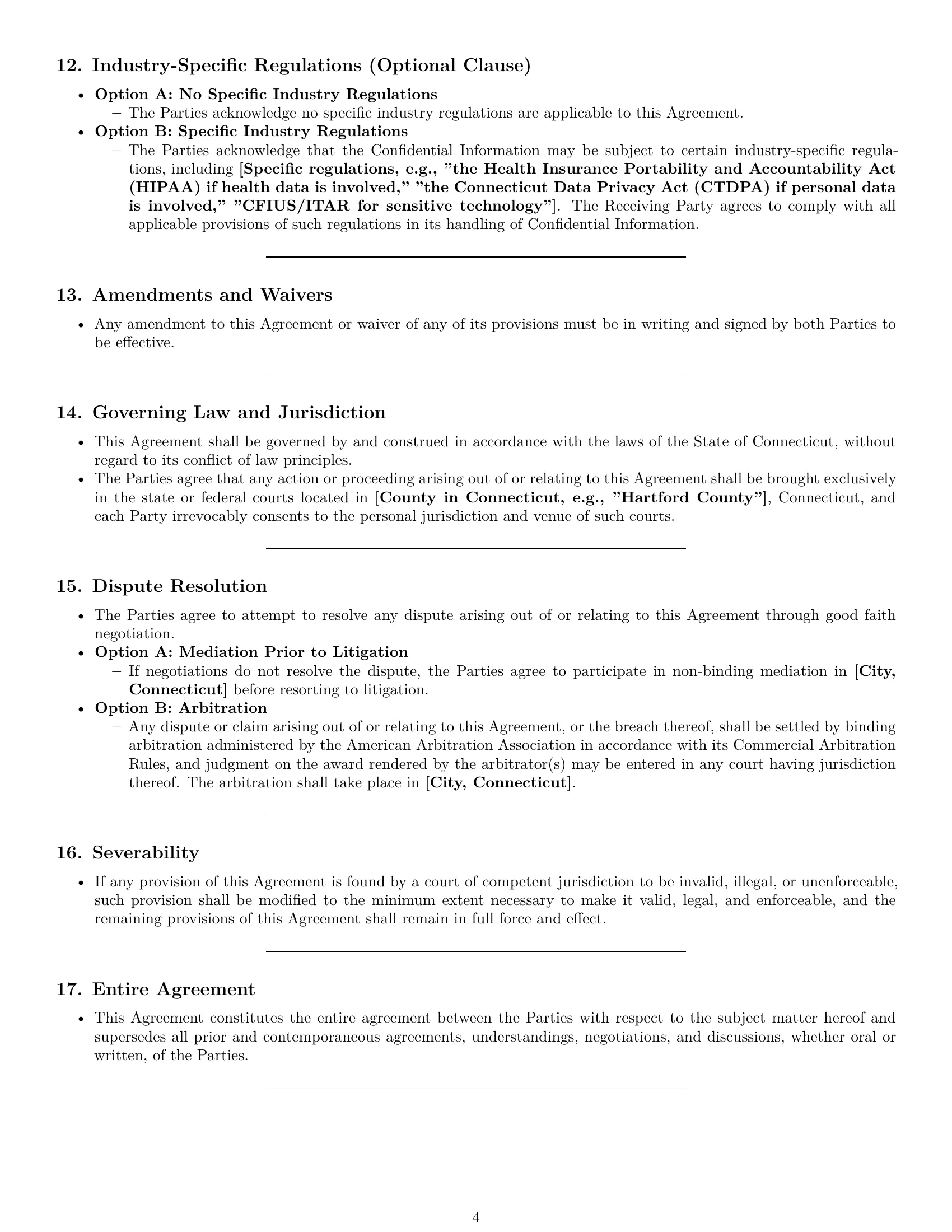 Preview page 4 of Pro Connecticut independent contractor nda template