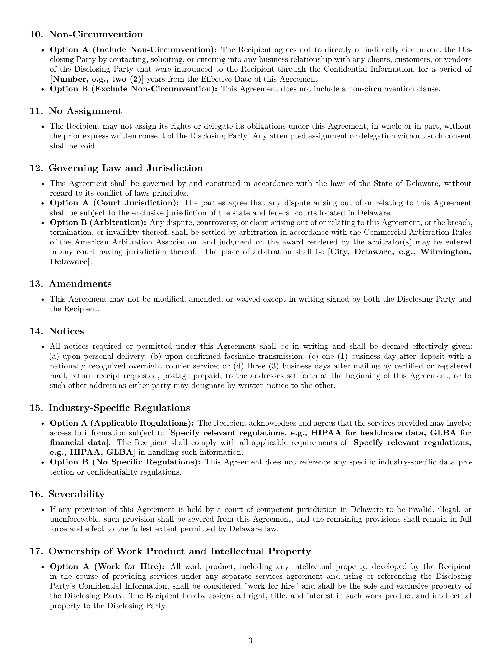 Preview page 3 of Pro Delaware independent contractor nda template