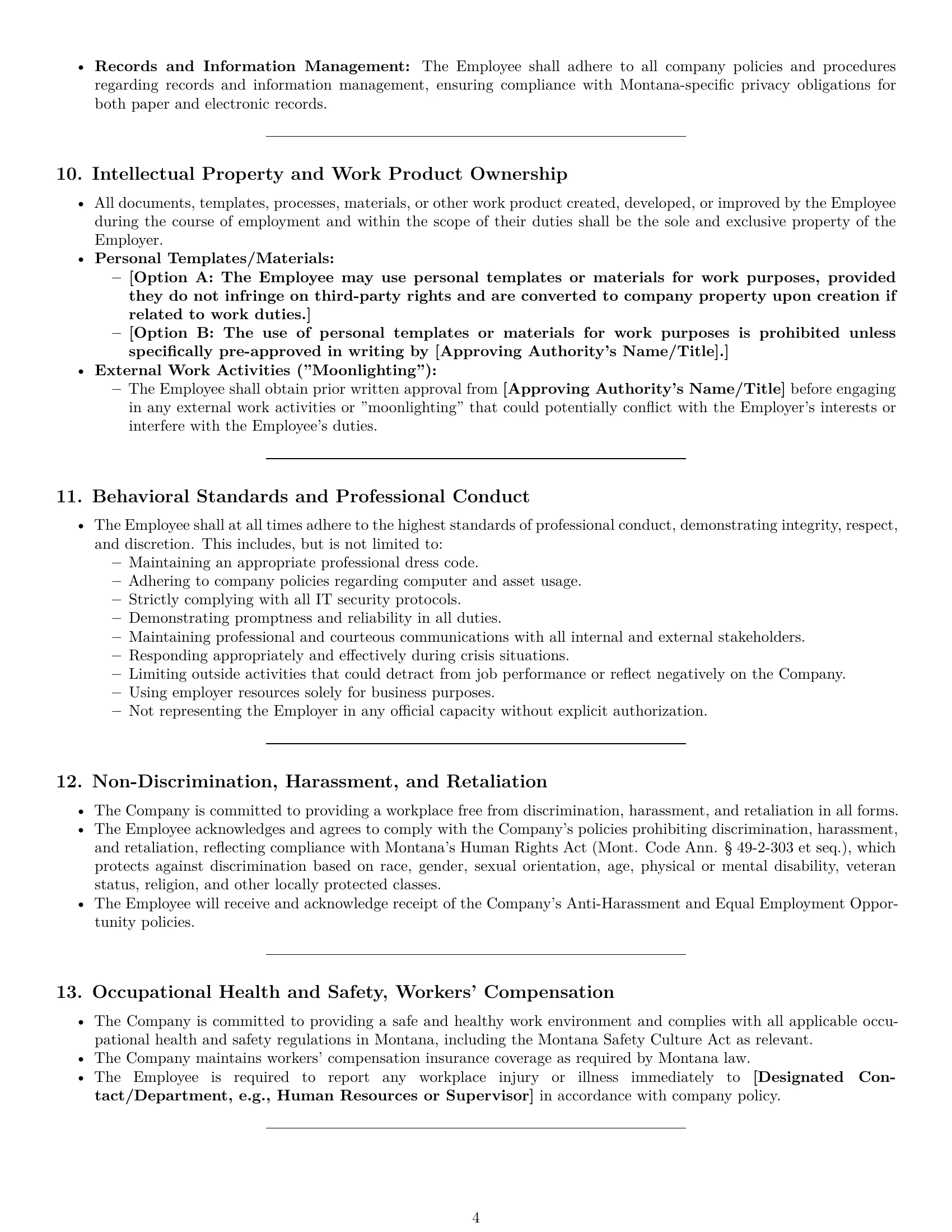 Preview page 4 of Pro Montana executive assistant employment contract template