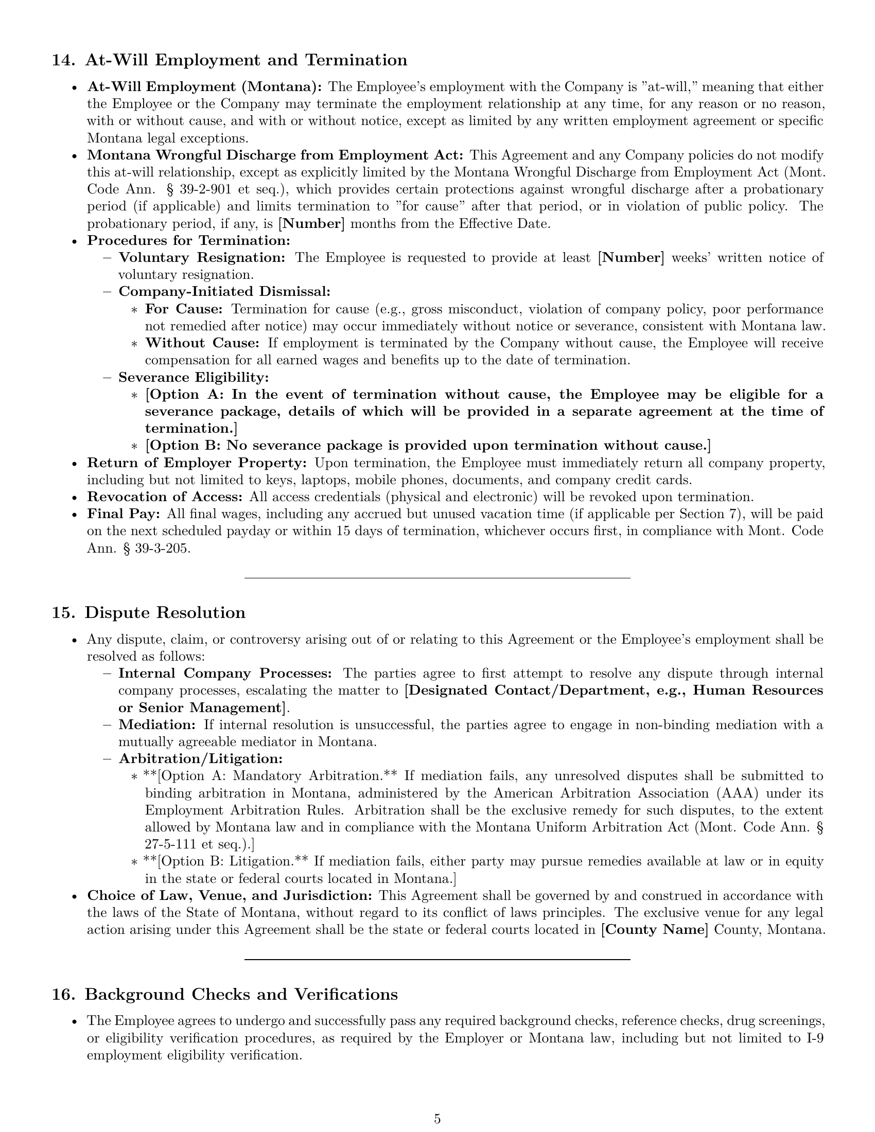 Preview page 5 of Pro Montana executive assistant employment contract template