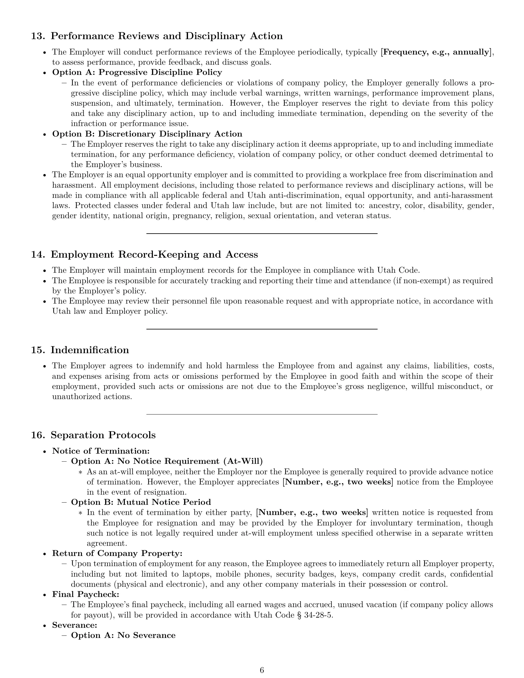 Preview page 6 of Pro Utah executive assistant employment contract template