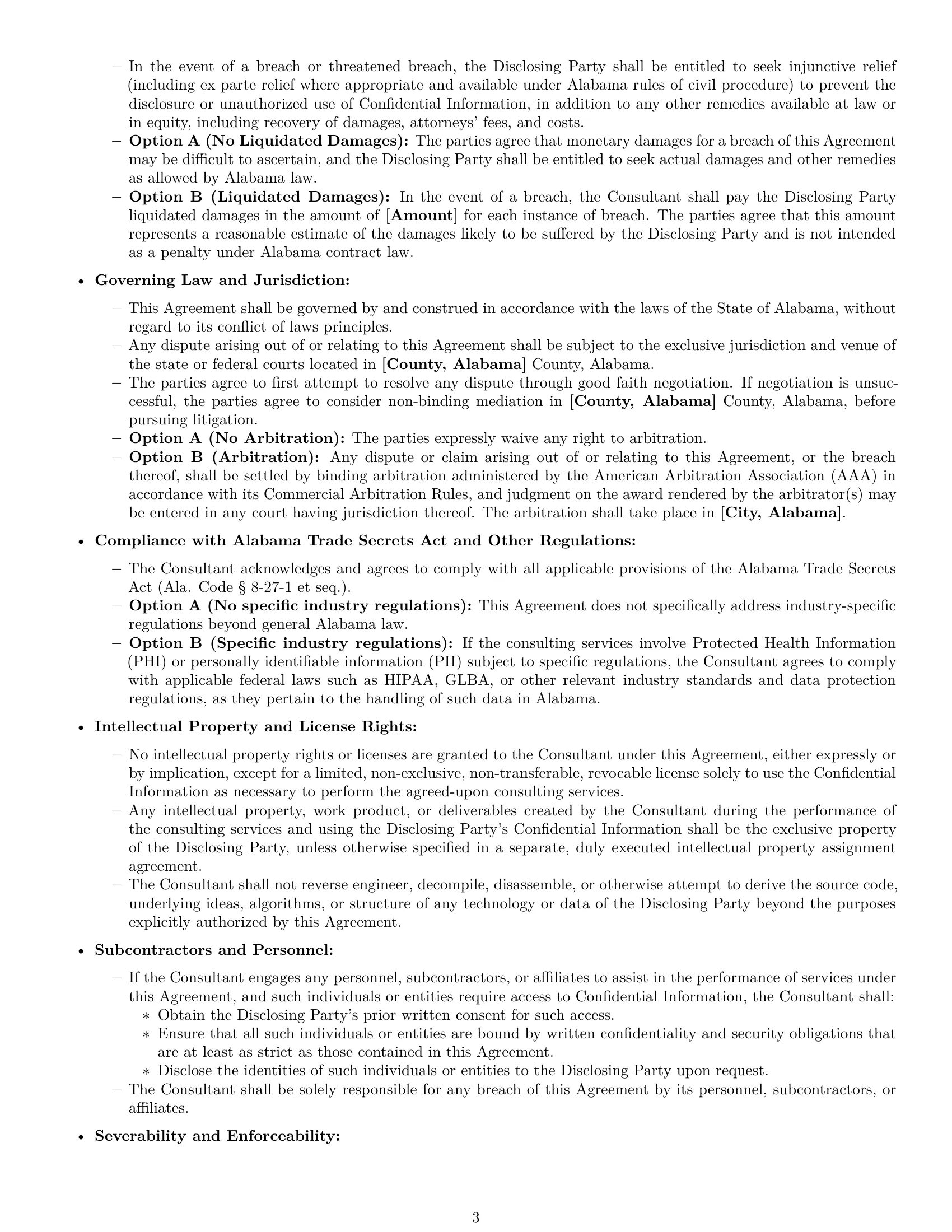 Preview page 3 of Pro Alabama consultant nda template
