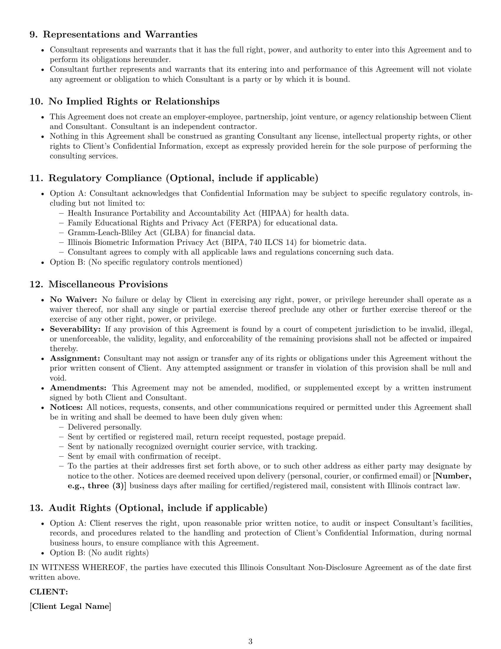 Preview page 3 of Pro Illinois consultant nda template