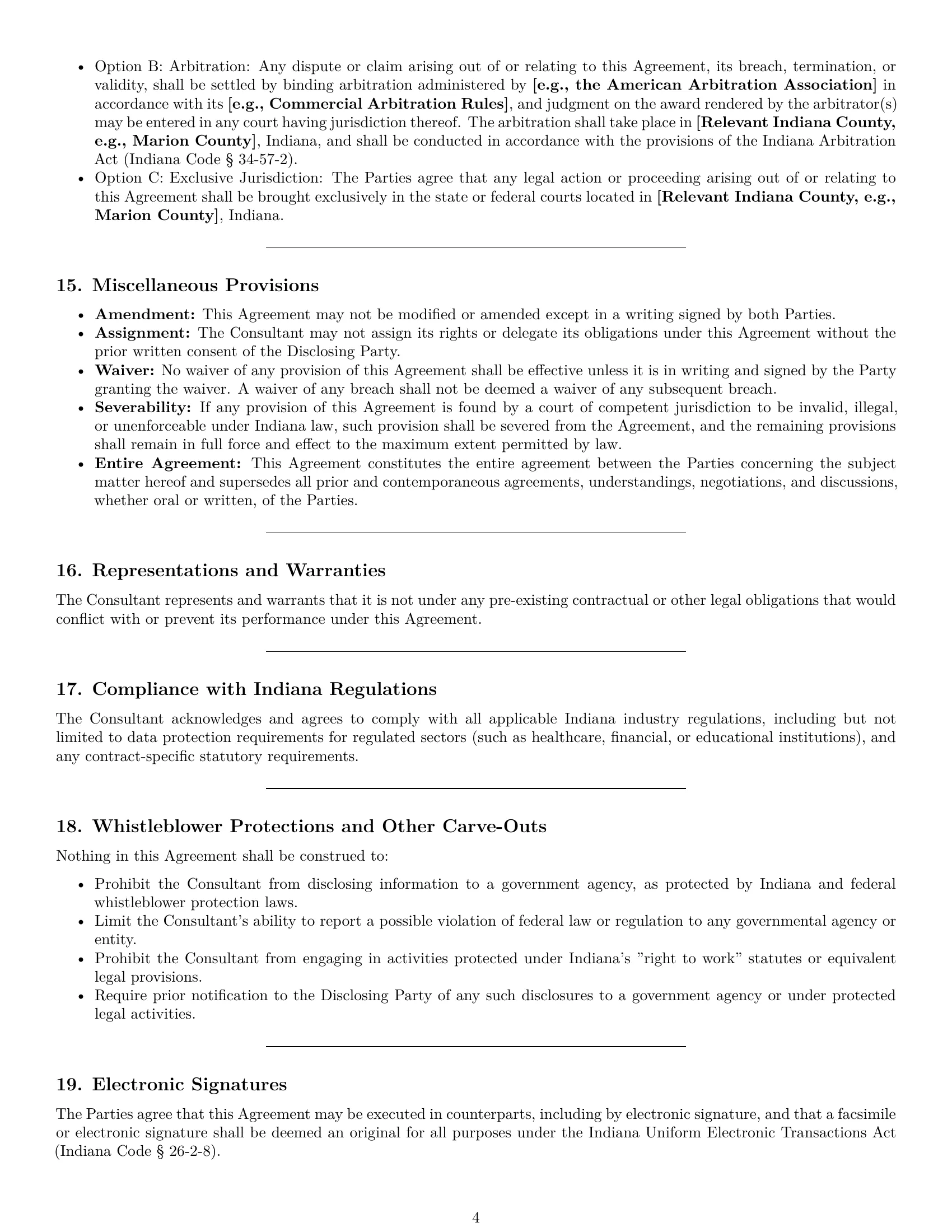 Preview page 4 of Pro Indiana consultant nda template