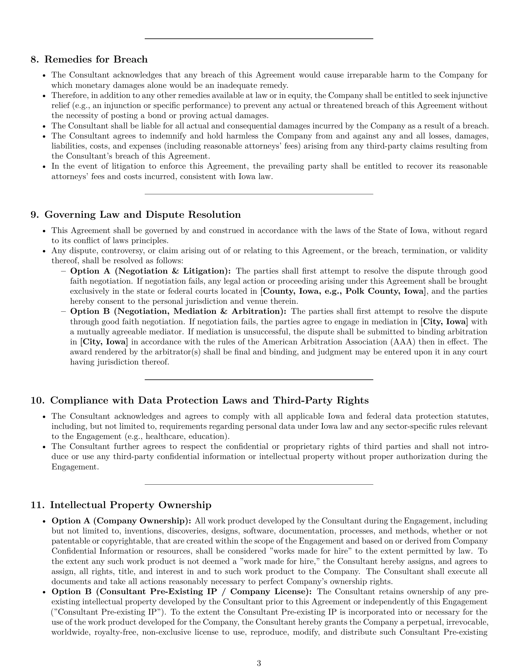 Preview page 3 of Pro Iowa consultant nda template