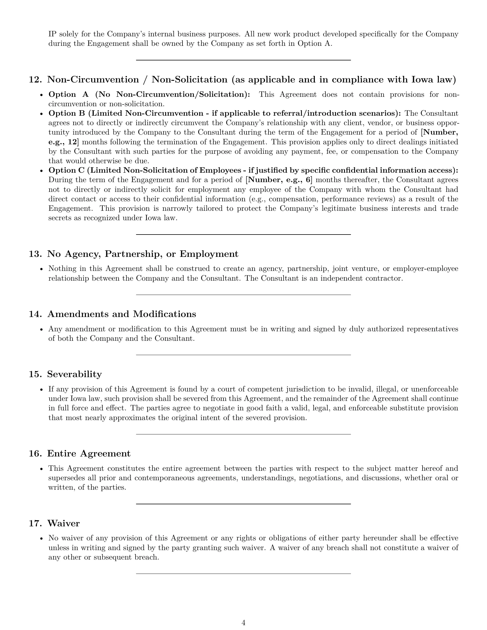 Preview page 4 of Pro Iowa consultant nda template