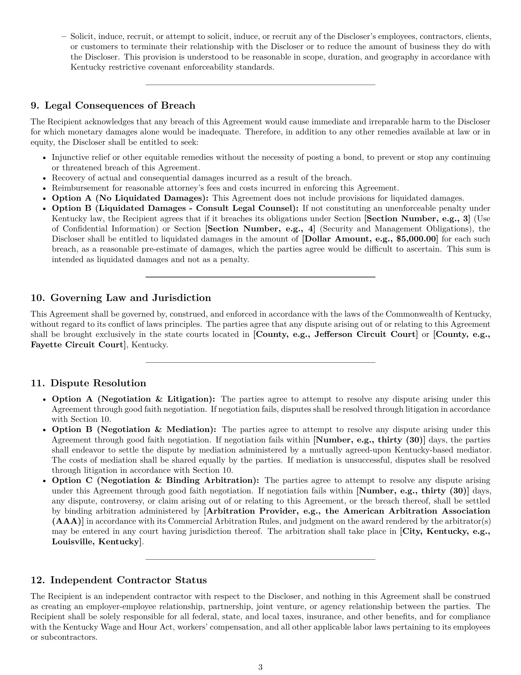 Preview page 3 of Pro Kentucky consultant nda template