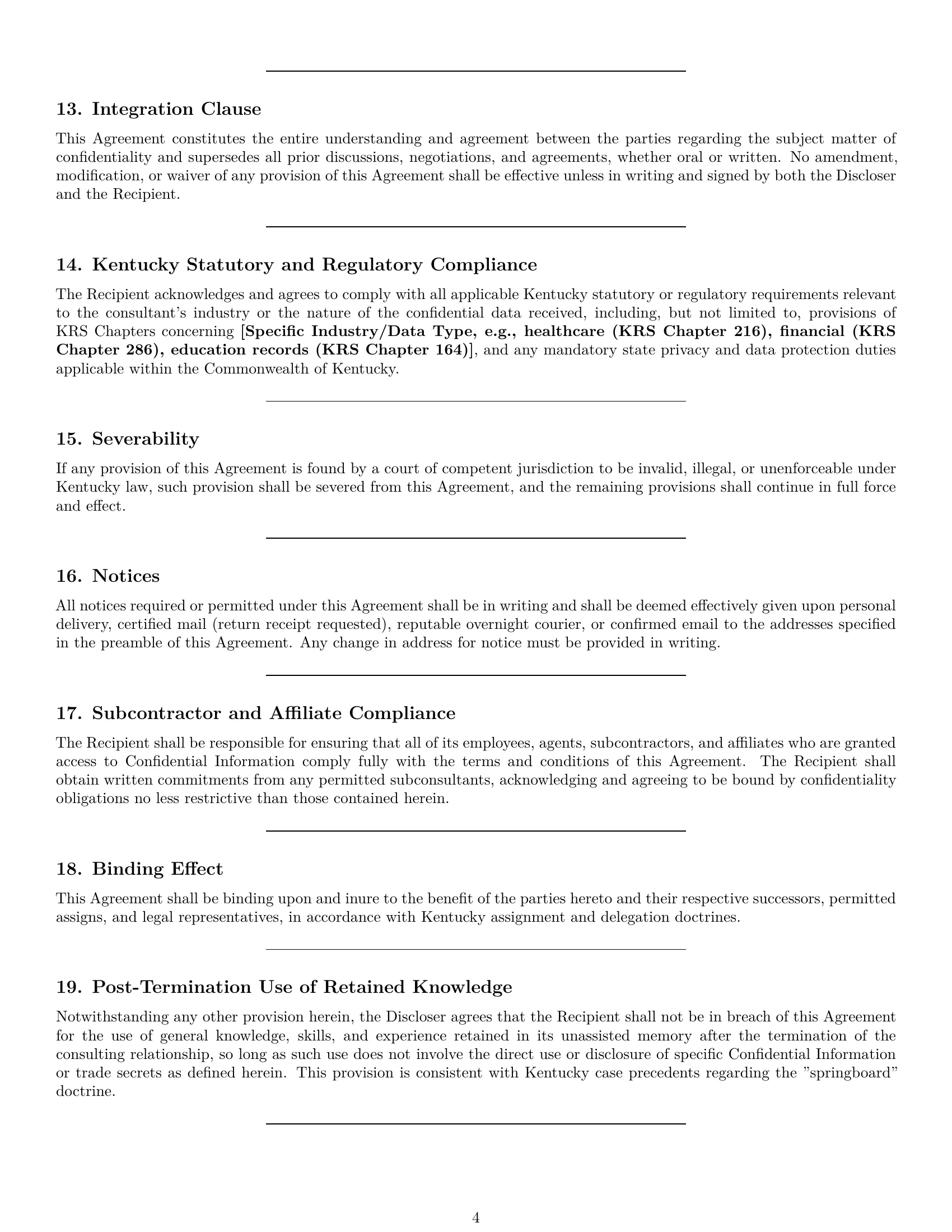 Preview page 4 of Pro Kentucky consultant nda template