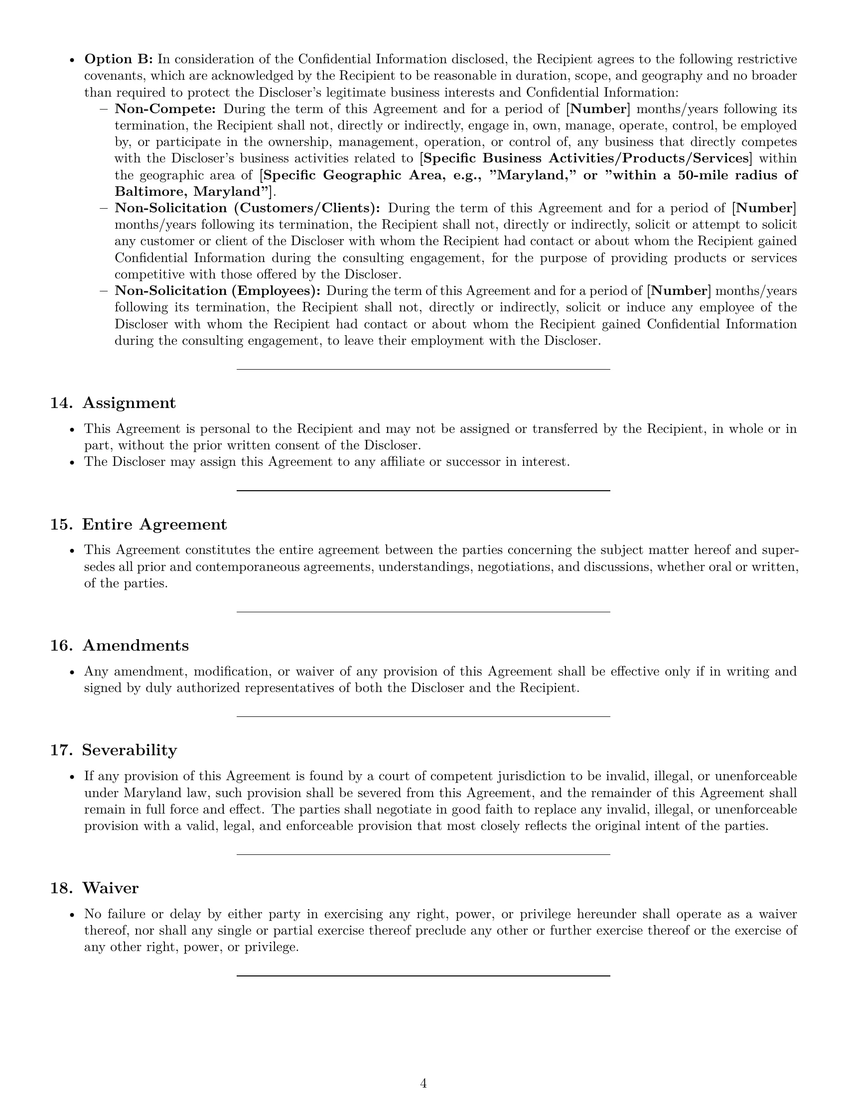 Preview page 4 of Pro Maryland consultant nda template