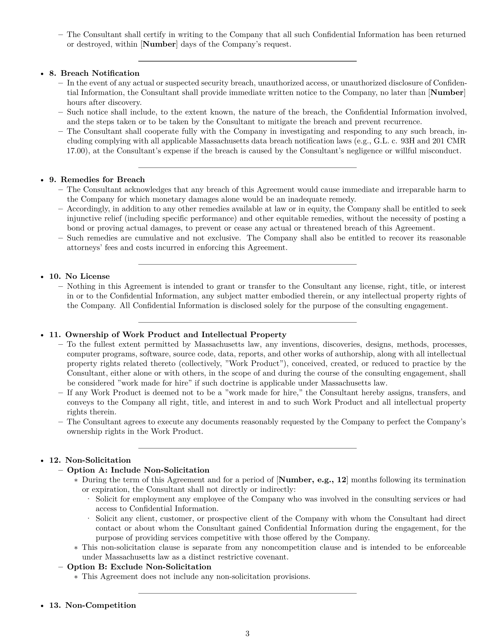 Preview page 3 of Pro Massachusetts consultant nda template
