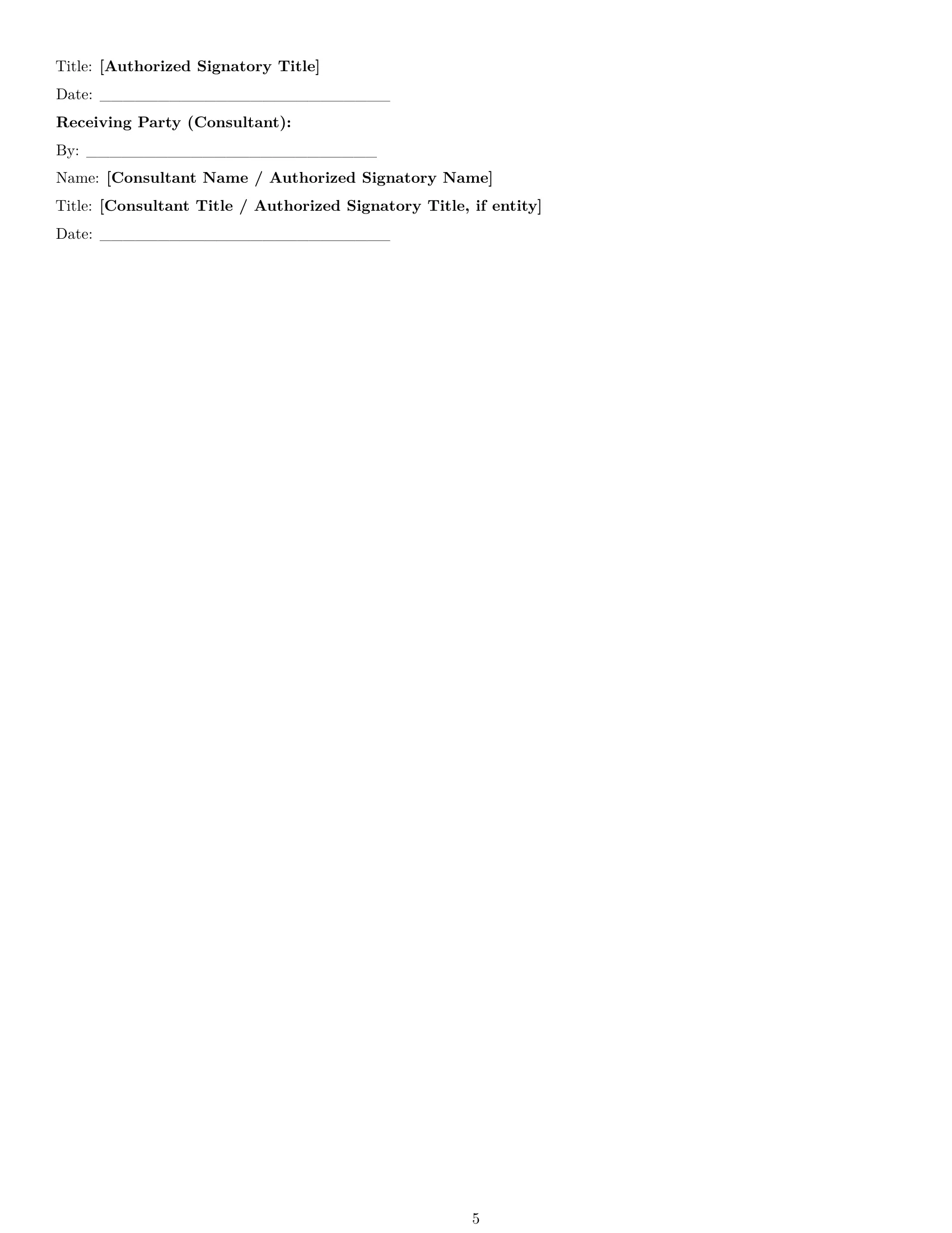 Preview page 5 of Pro Michigan consultant nda template