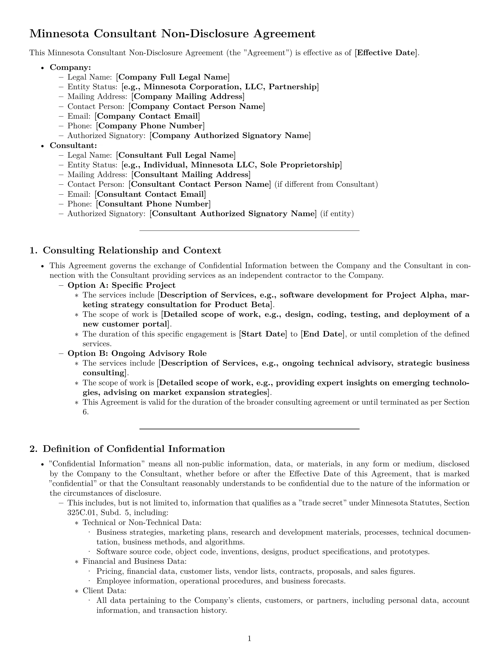 Preview page 1 of Pro Minnesota consultant nda template