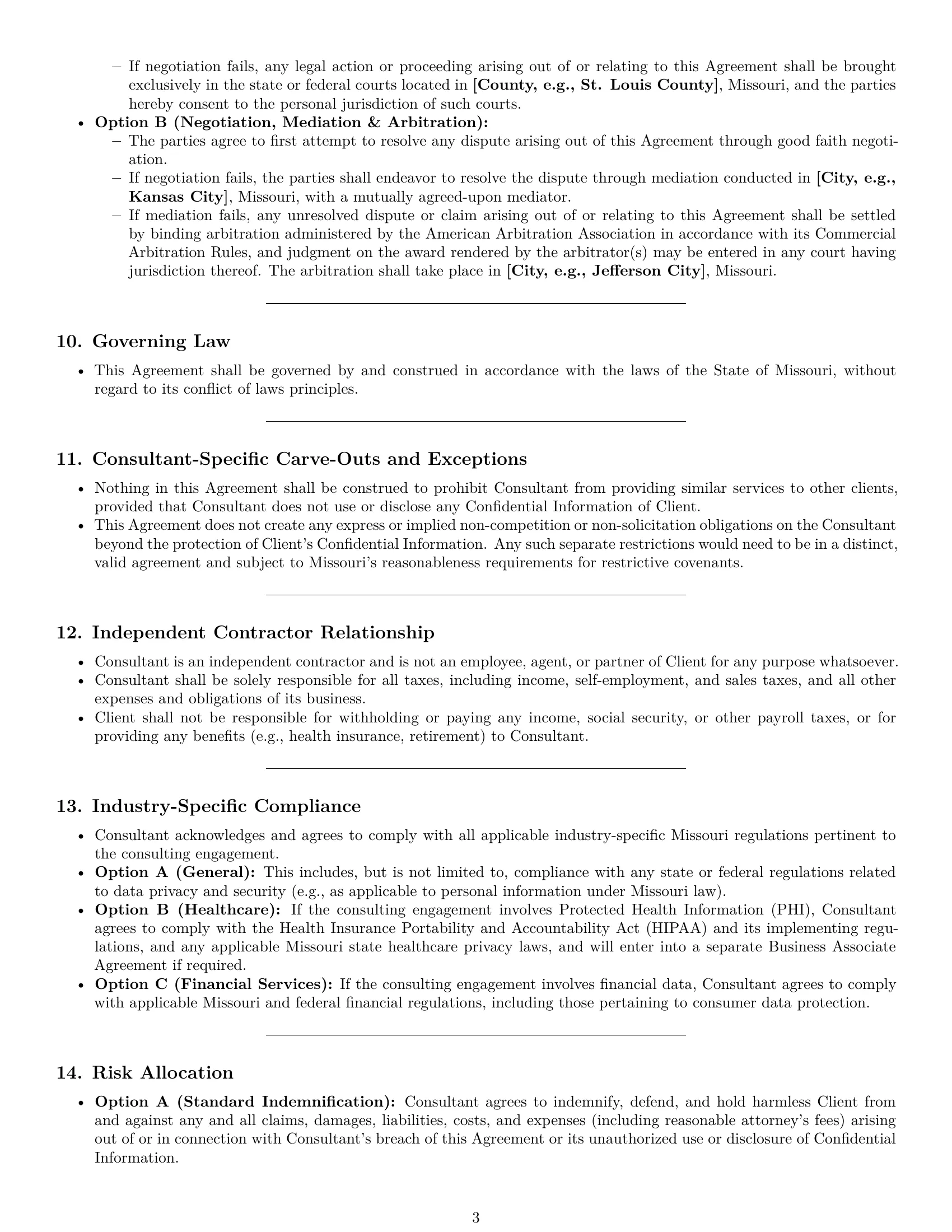 Preview page 3 of Pro Missouri consultant nda template