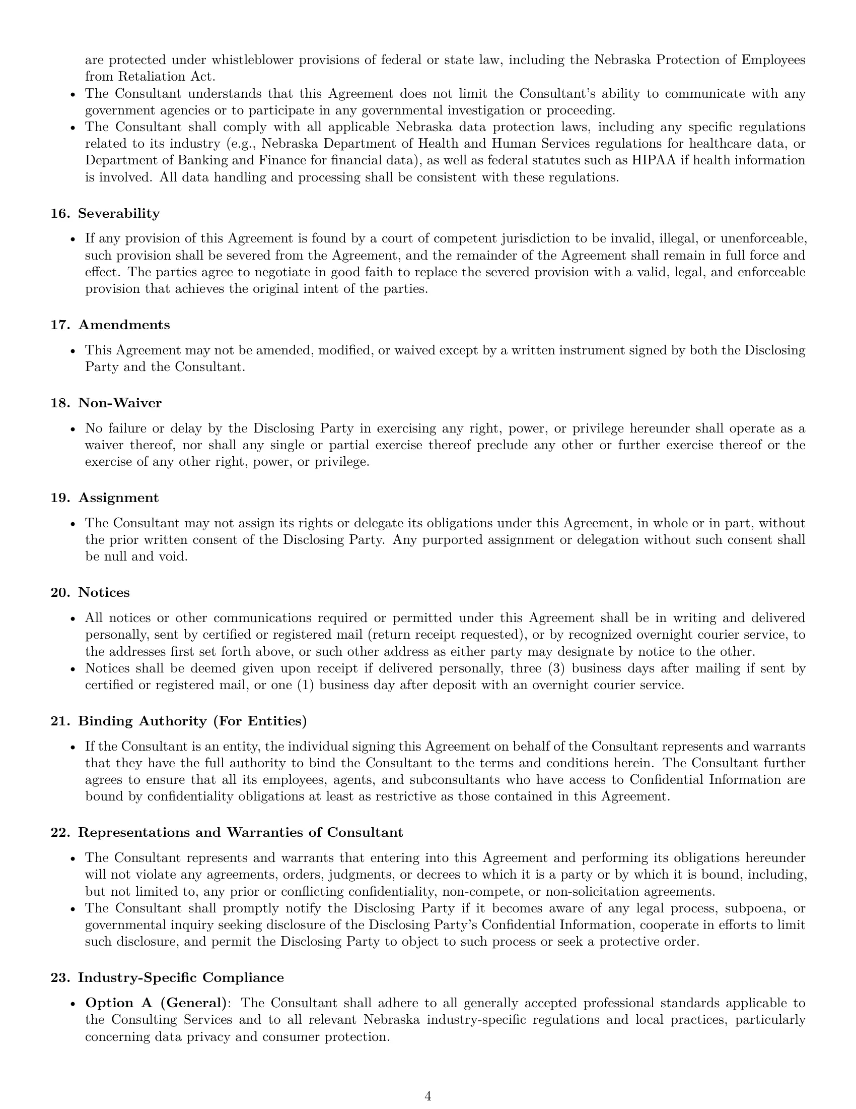Preview page 4 of Pro Nebraska consultant nda template