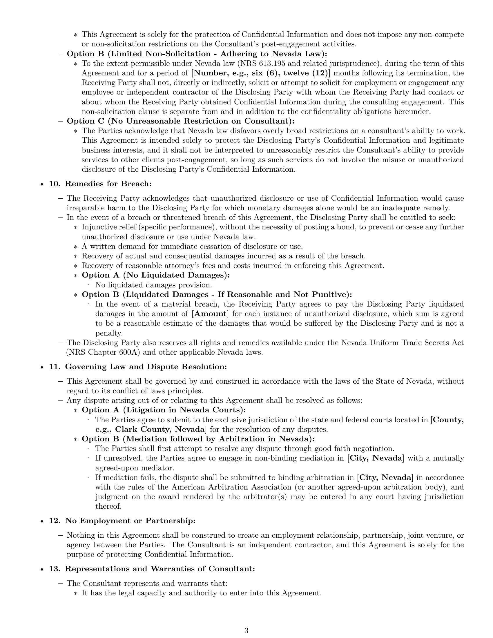 Preview page 3 of Pro Nevada consultant nda template