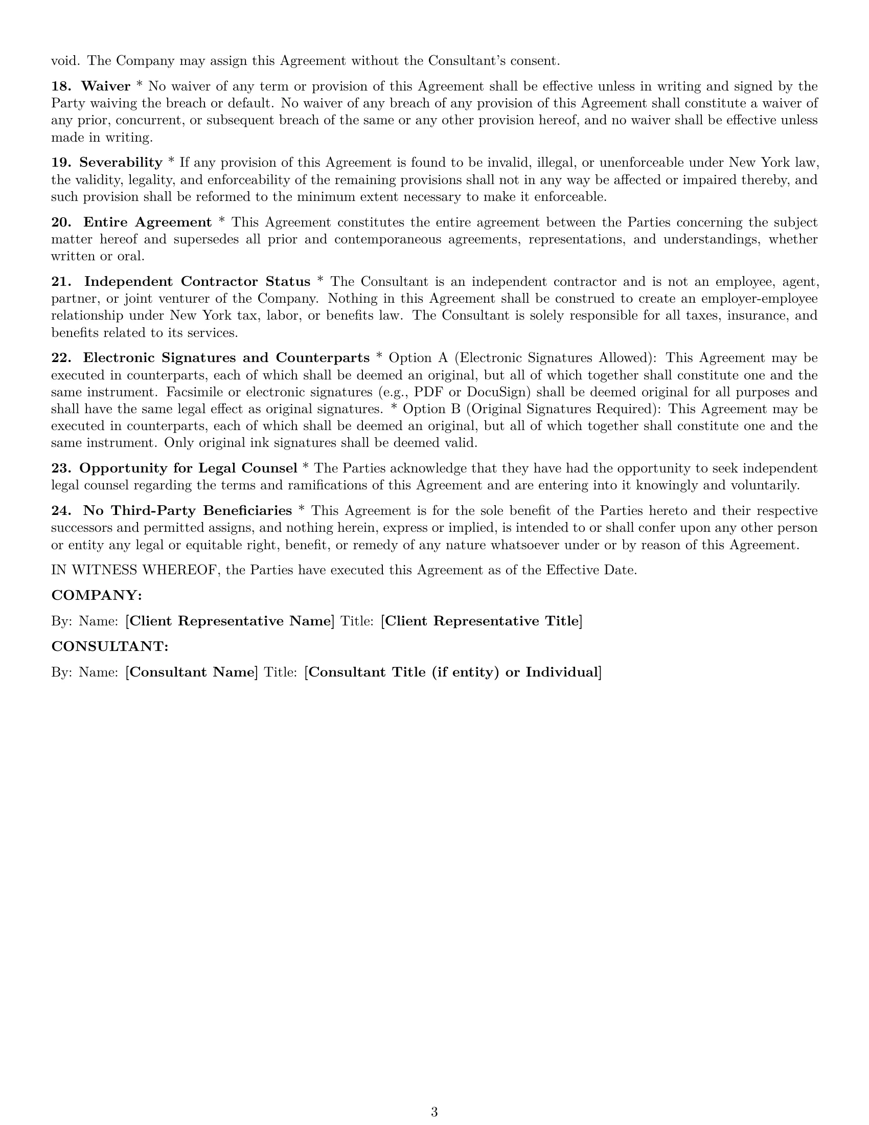 Preview page 3 of Pro New York consultant nda template