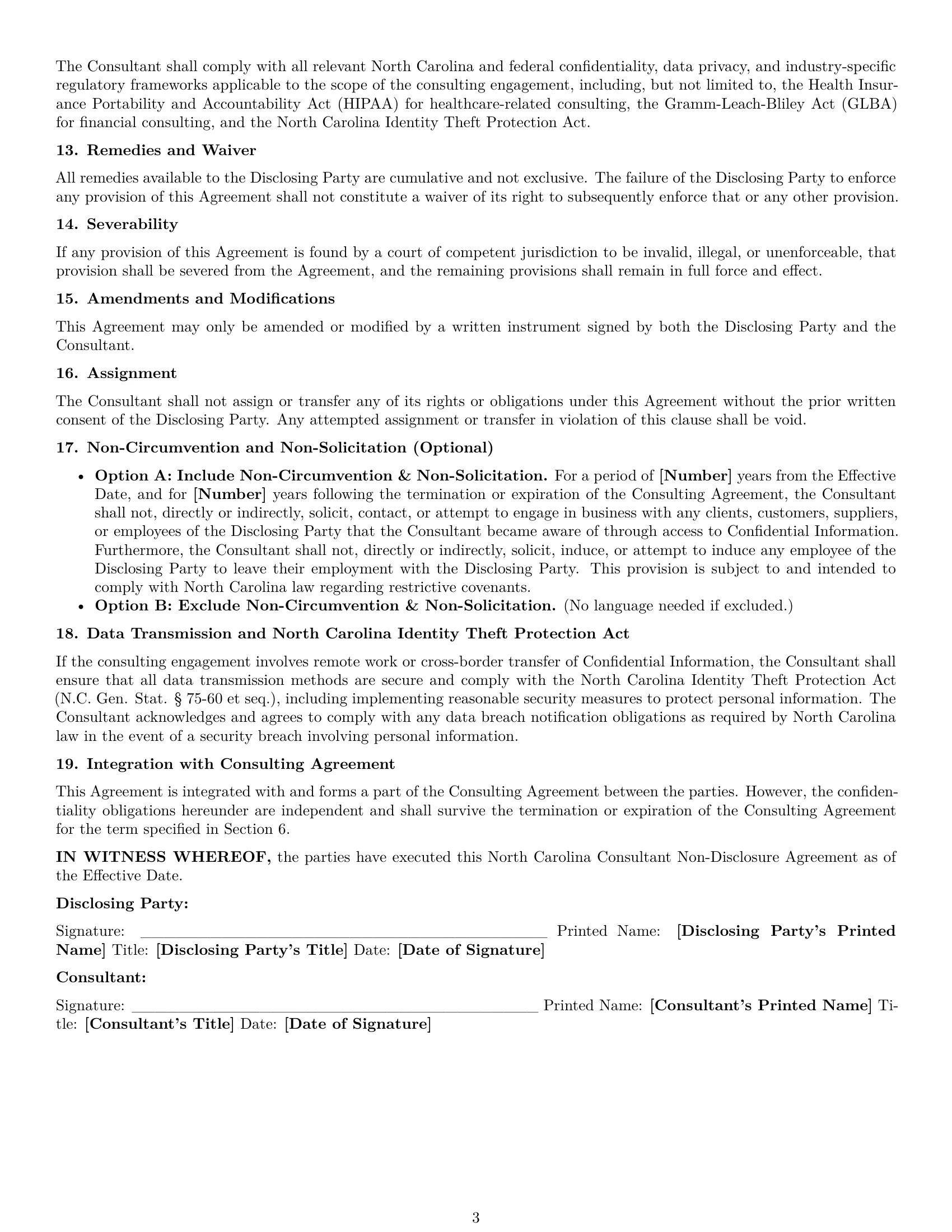 Preview page 3 of Pro North Carolina consultant nda template