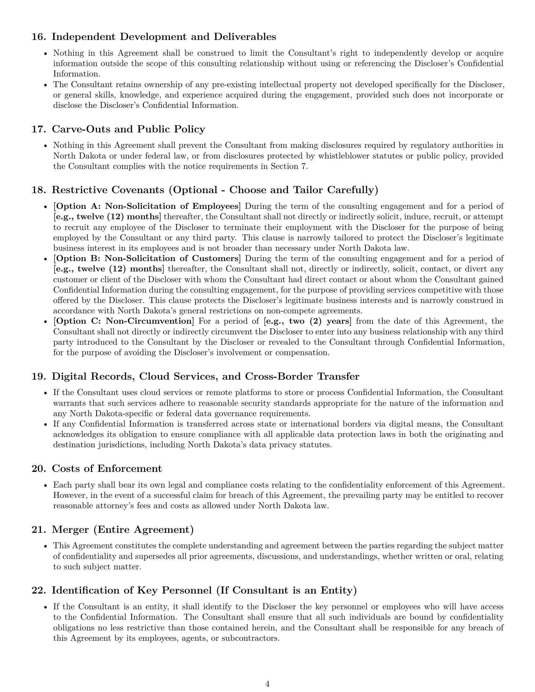 Preview page 4 of Pro North Dakota consultant nda template