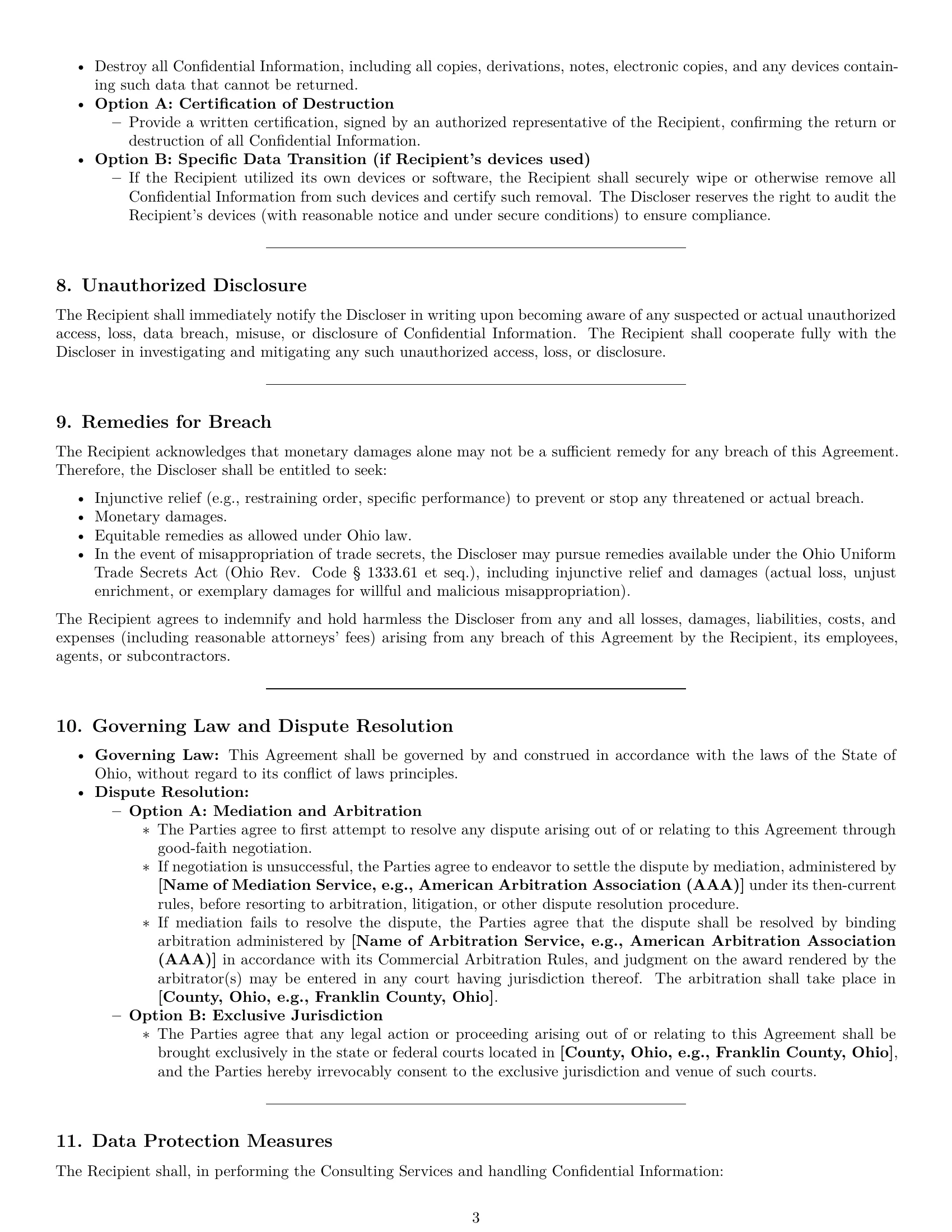 Preview page 3 of Pro Ohio consultant nda template
