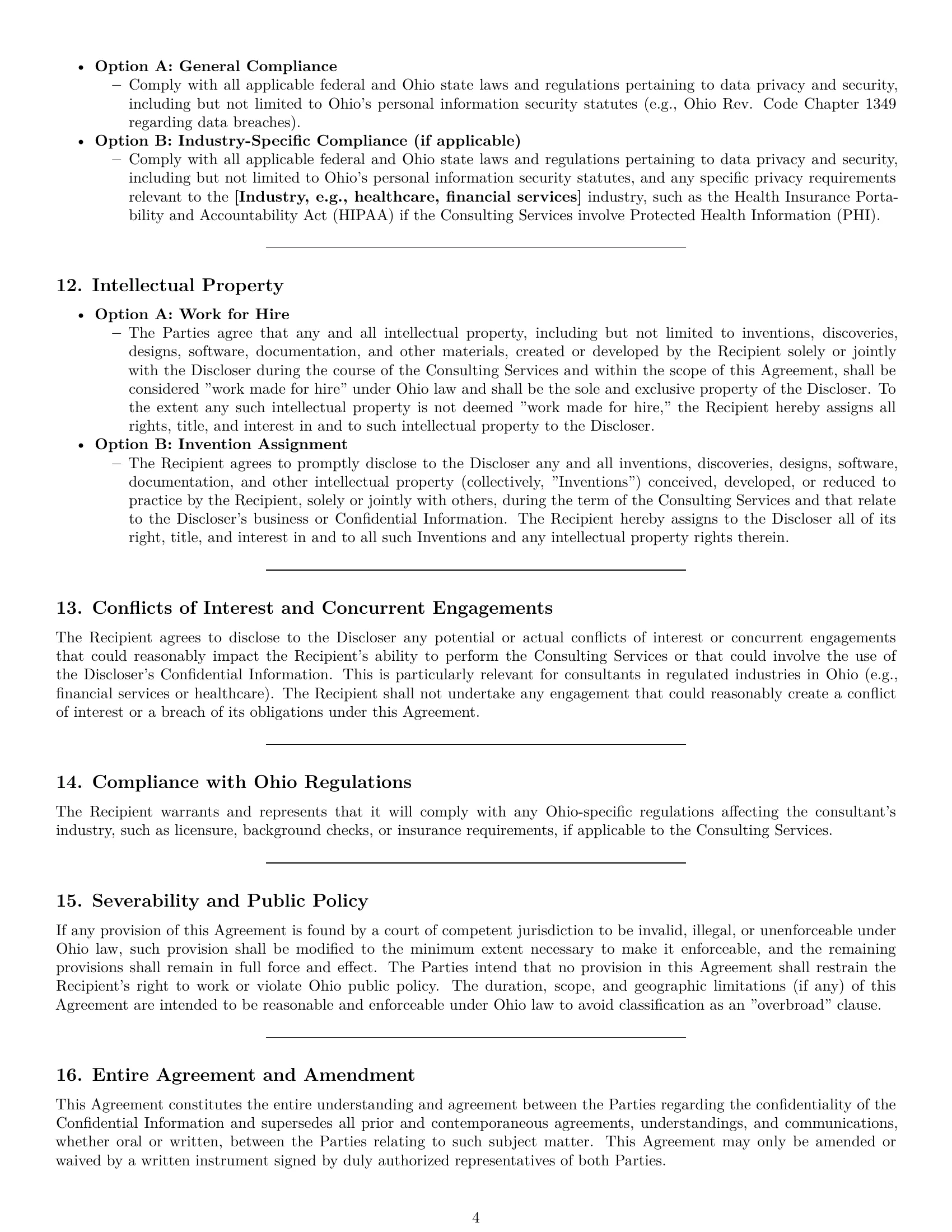 Preview page 4 of Pro Ohio consultant nda template