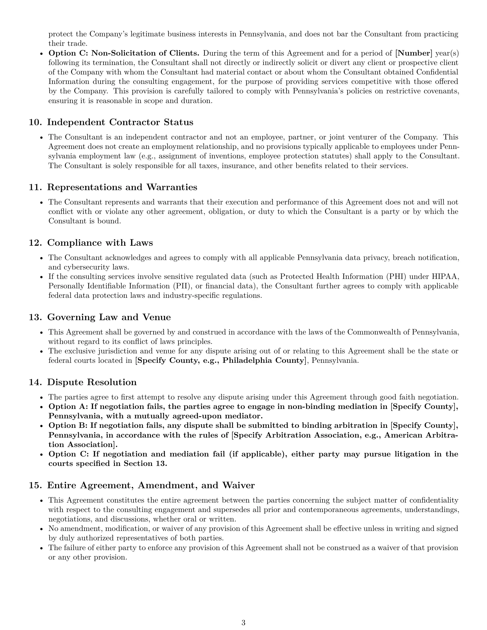 Preview page 3 of Pro Pennsylvania consultant nda template