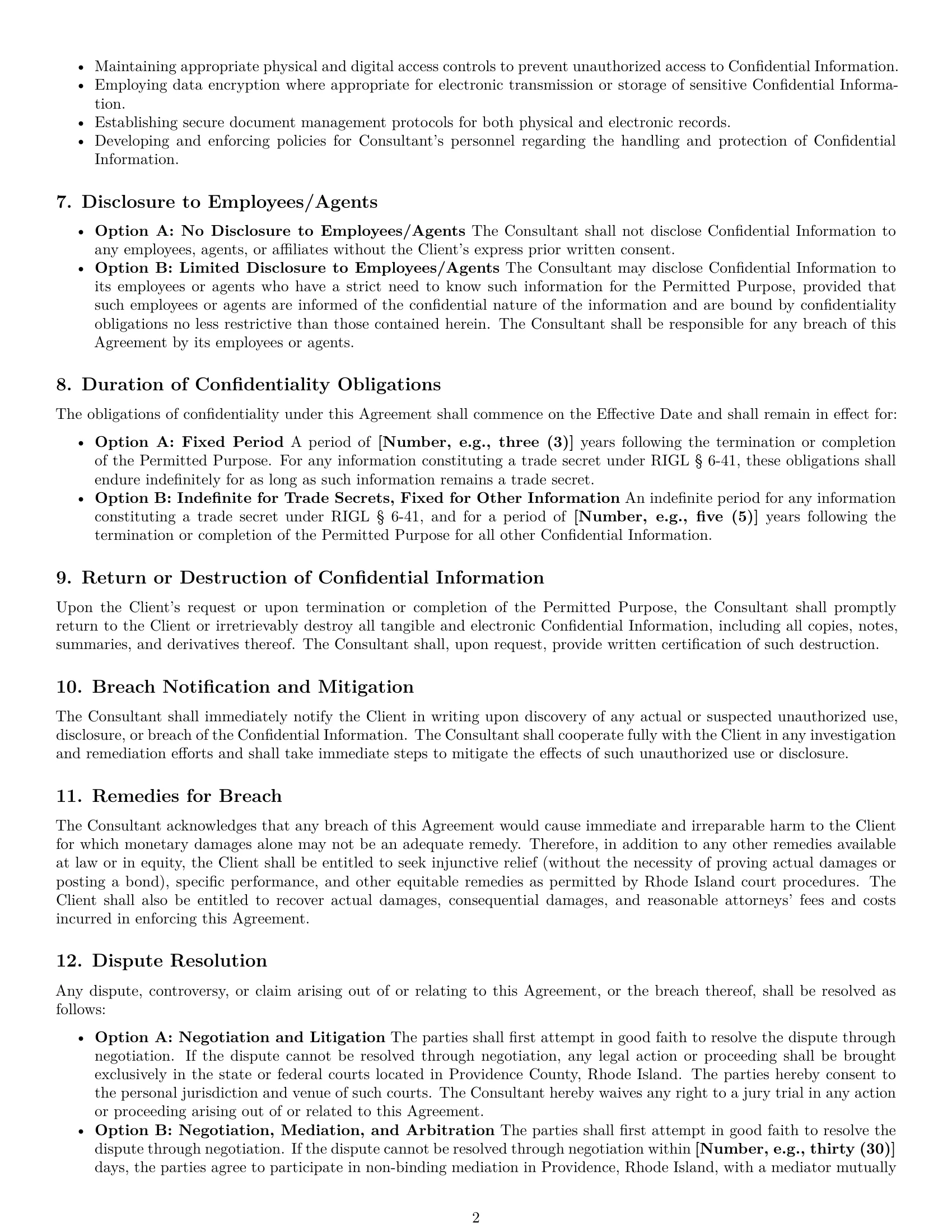 Preview page 2 of Pro Rhode Island consultant nda template