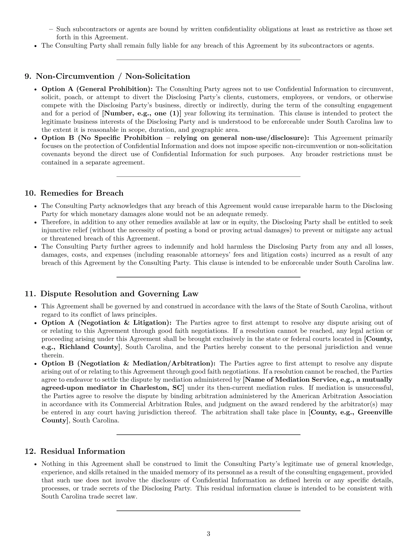 Preview page 3 of Pro South Carolina consultant nda template