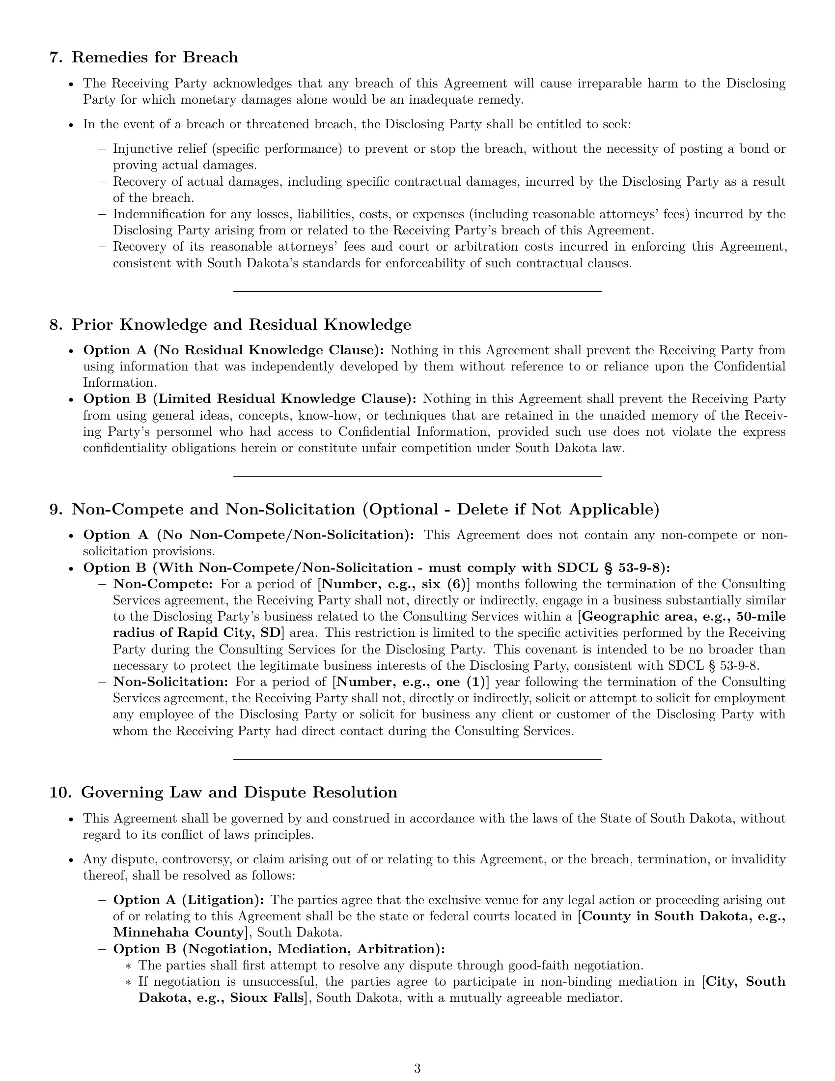 Preview page 3 of Pro South Dakota consultant nda template