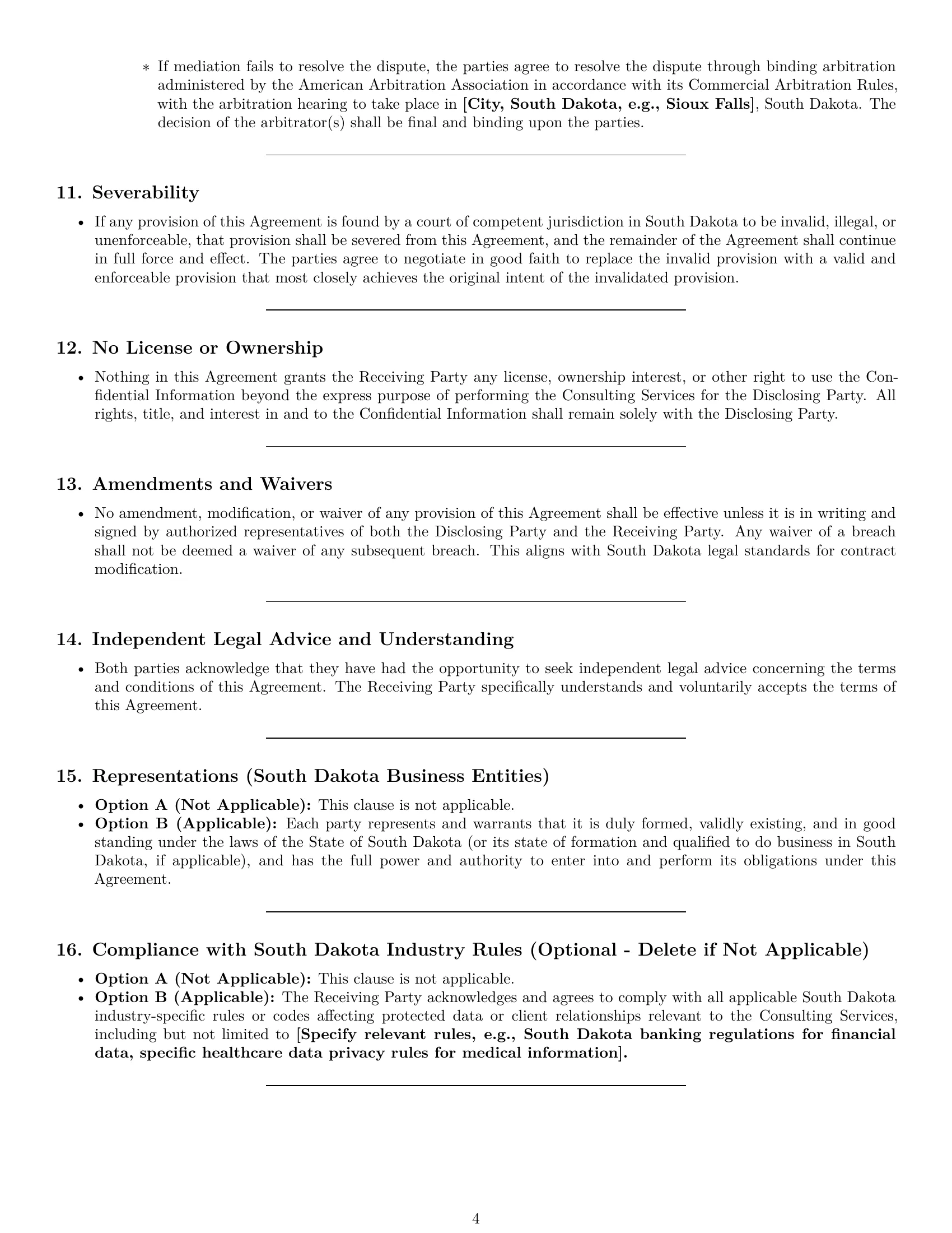 Preview page 4 of Pro South Dakota consultant nda template