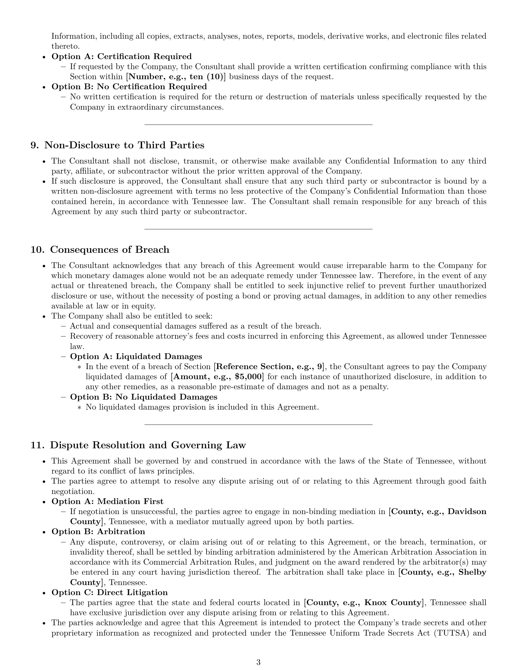 Preview page 3 of Pro Tennessee consultant nda template
