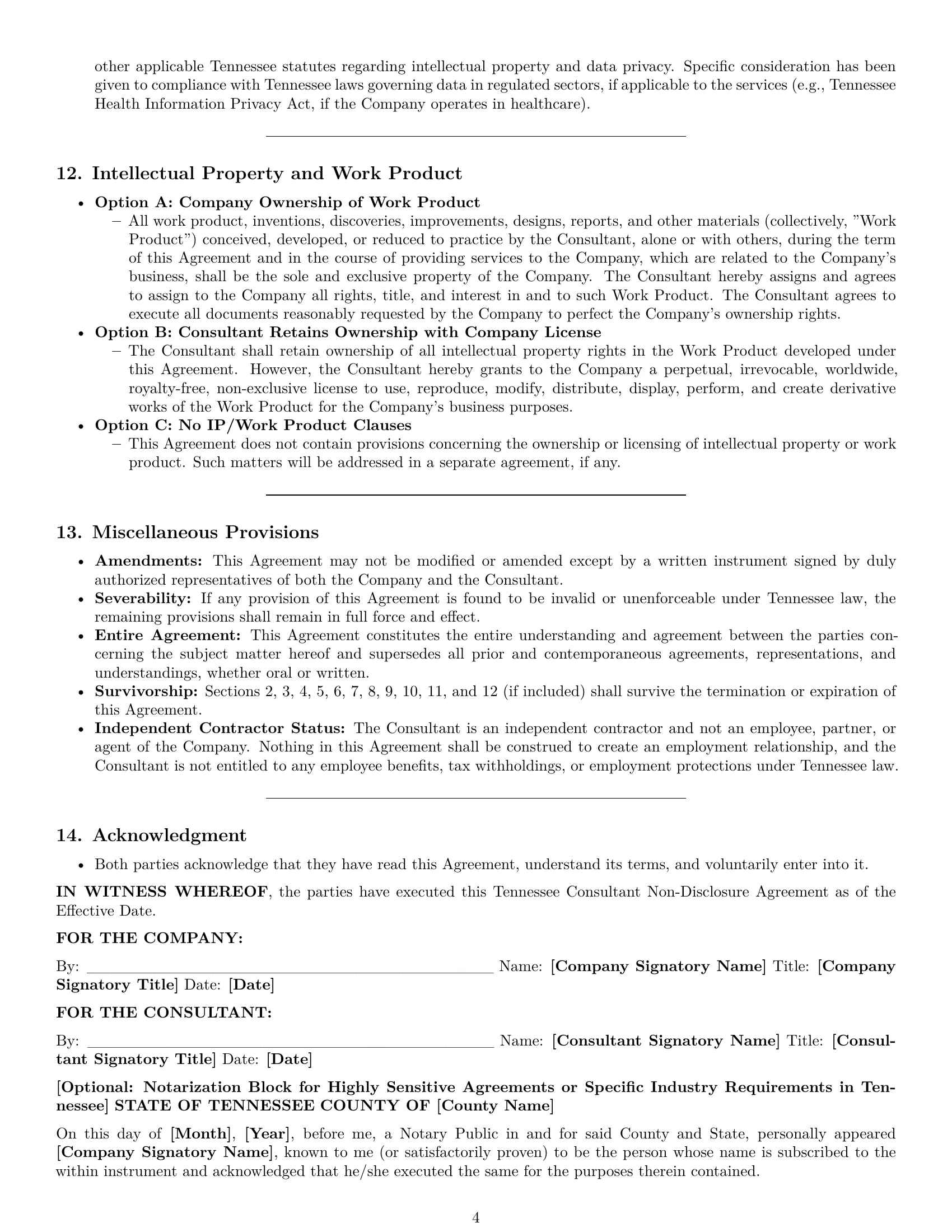 Preview page 4 of Pro Tennessee consultant nda template