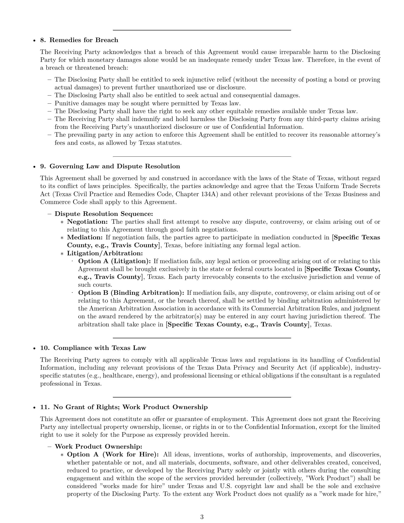 Preview page 3 of Pro Texas consultant nda template