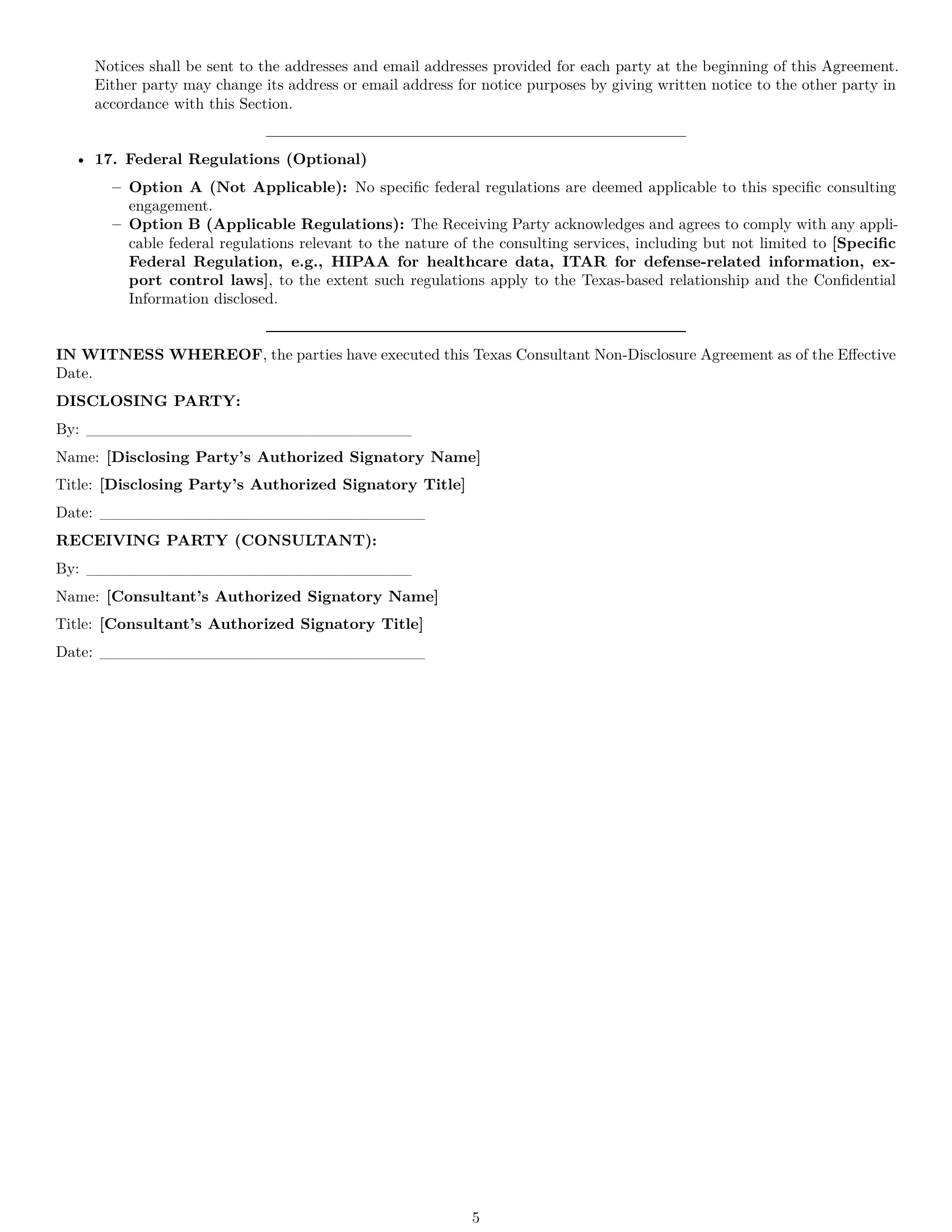 Preview page 5 of Pro Texas consultant nda template