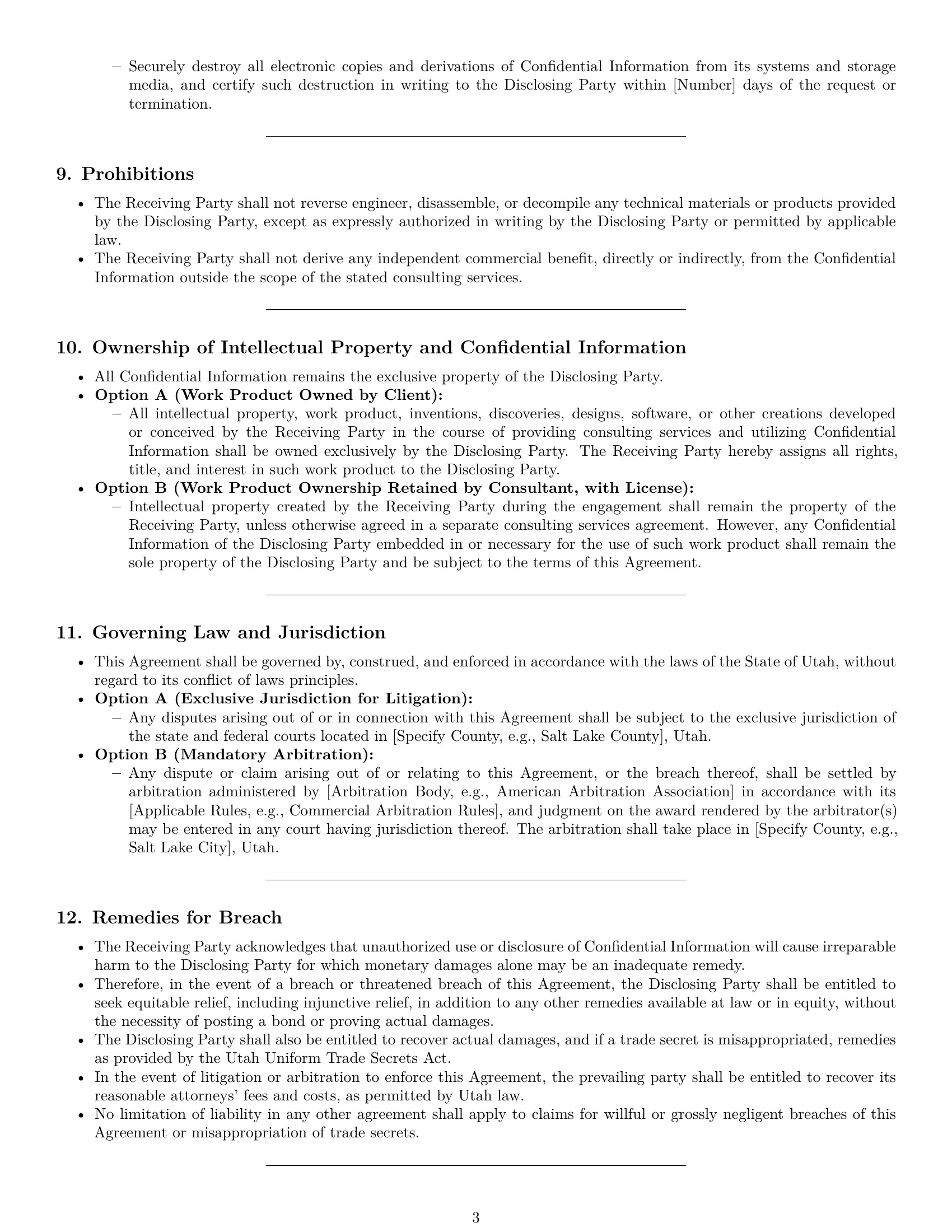 Preview page 3 of Pro Utah consultant nda template
