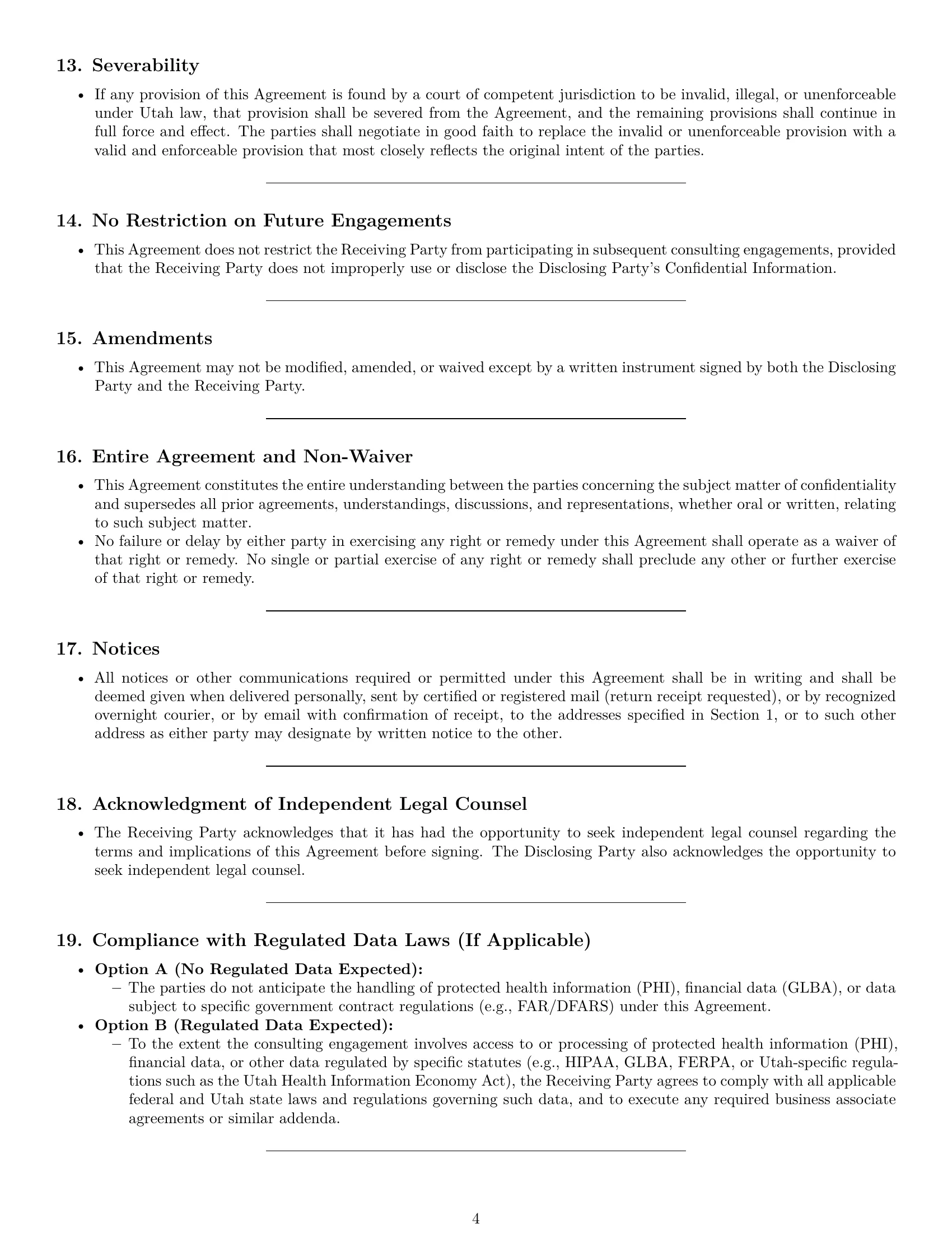 Preview page 4 of Pro Utah consultant nda template