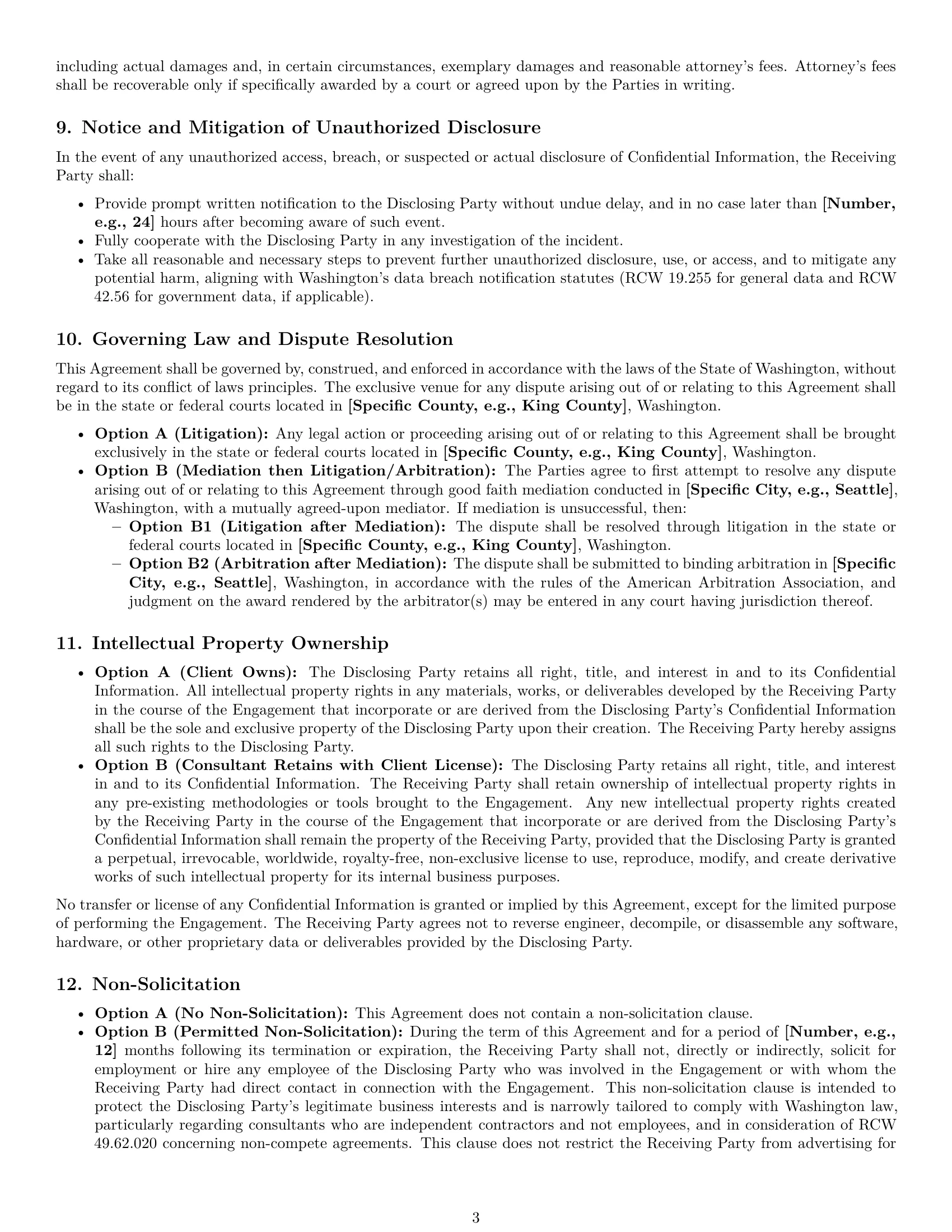 Preview page 3 of Pro Washington consultant nda template